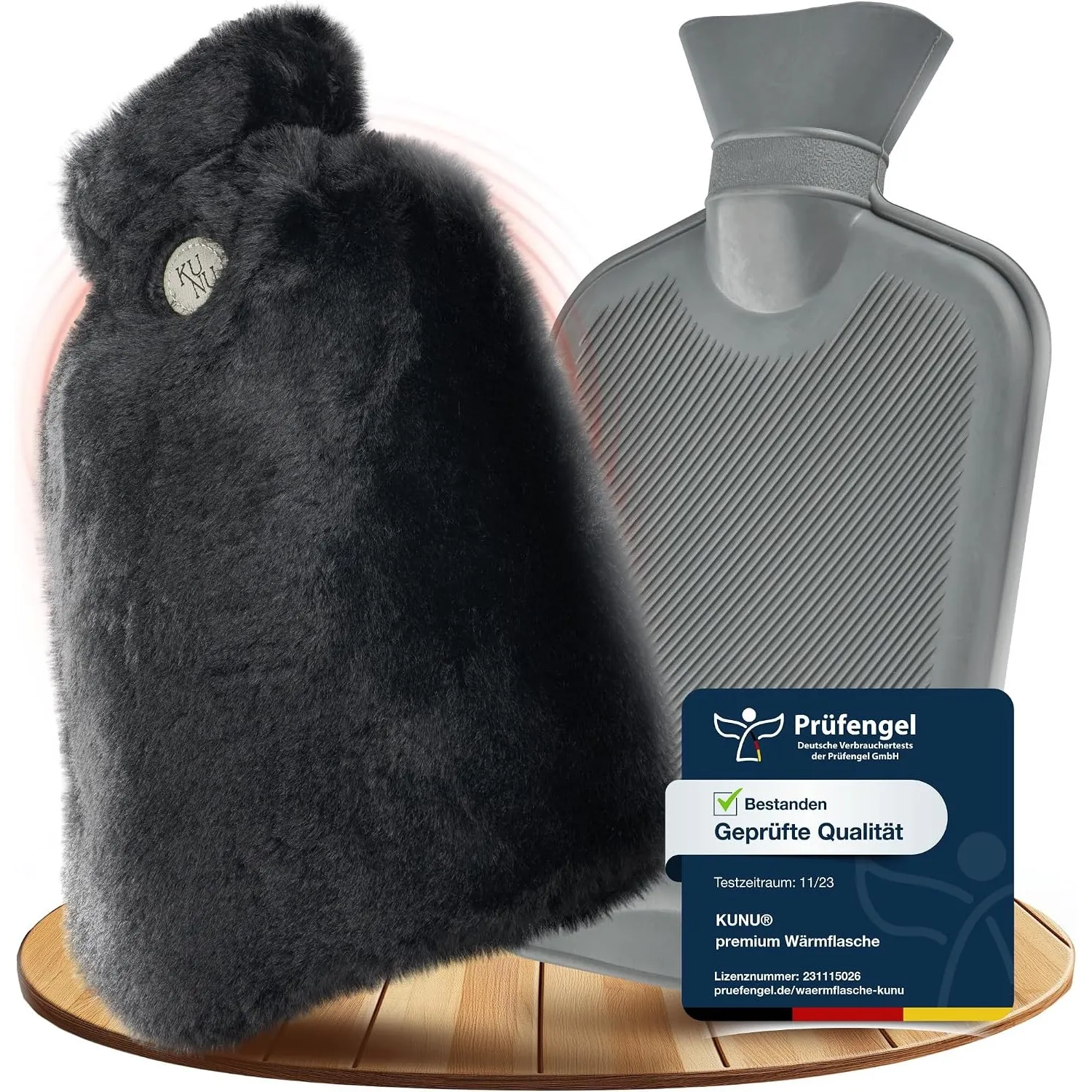 KUNU® die besondere Wärmflasche - 1l - inkl. Geschenkverpackung - mit extra Bezug - unwiderstehlich flauschig - perfekt…