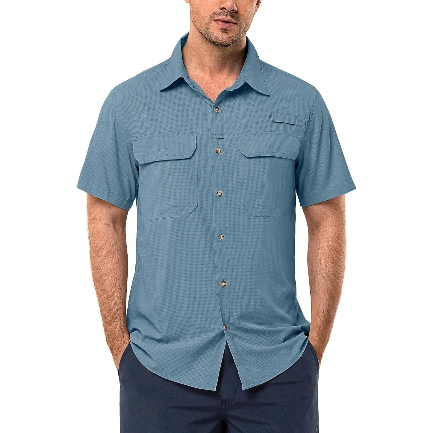 33,000ft Hemd Herren Kurzarm UPF50+ UV Schutz Outdoorhemd Schnelltrocknend Freizeithemd Funktionshemd Wanderhemd für An…