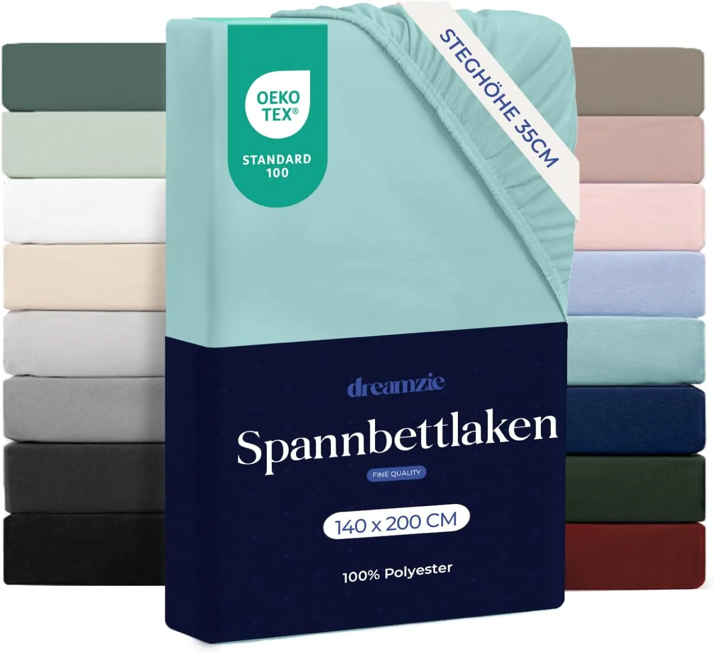 Dreamzie - Spannbettlaken 140x200cm | Mikrofaser Weich – Für Dicke Matratzen – Oeko-Tex | Komfort, Atmungsaktivität, Pf…