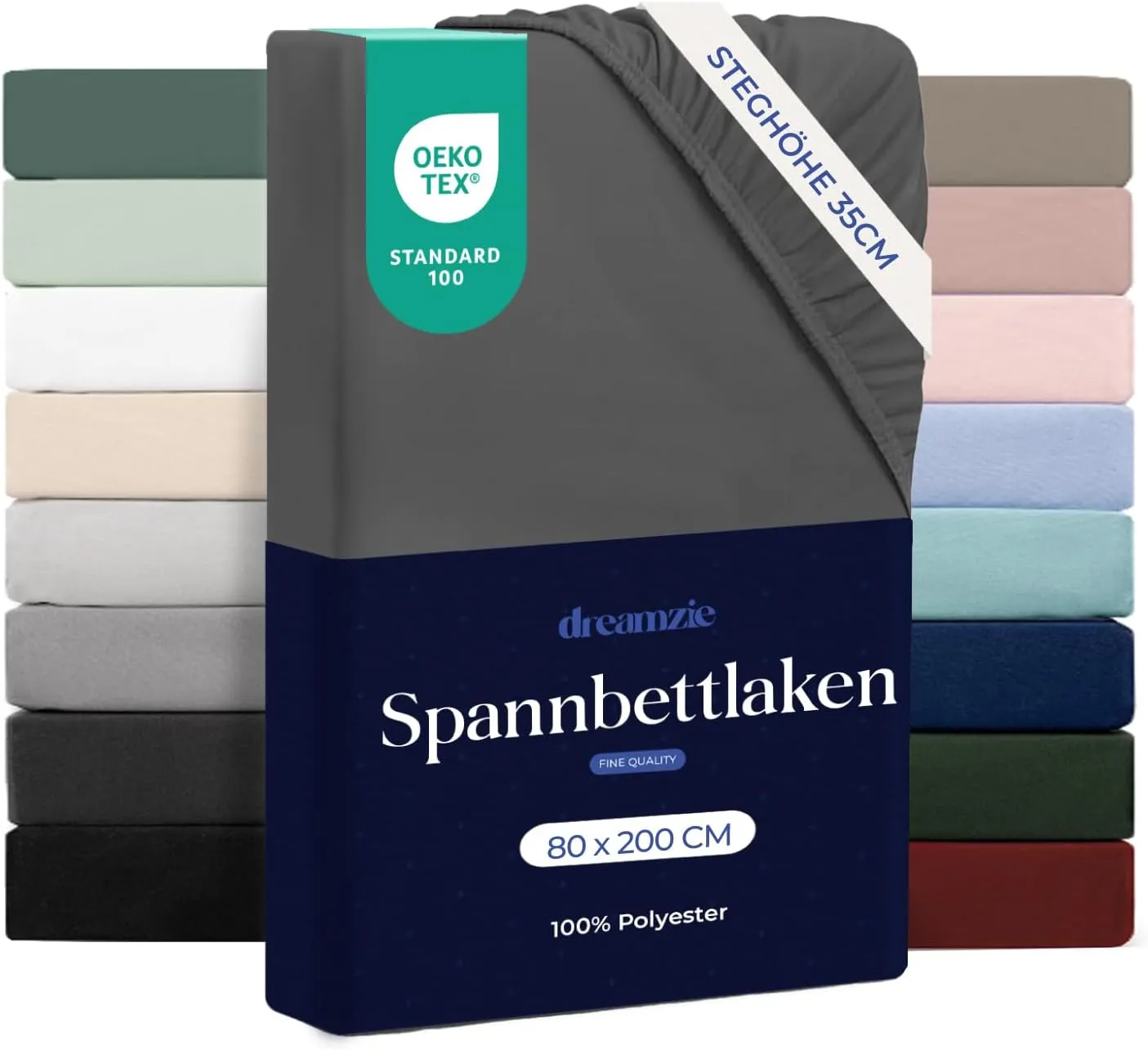 Dreamzie - Spannbettlaken 80x200 | Mikrofaser Weich – Für Dicke Matratzen – Oeko-Tex | Komfort, Atmungsaktivität, Pfleg…