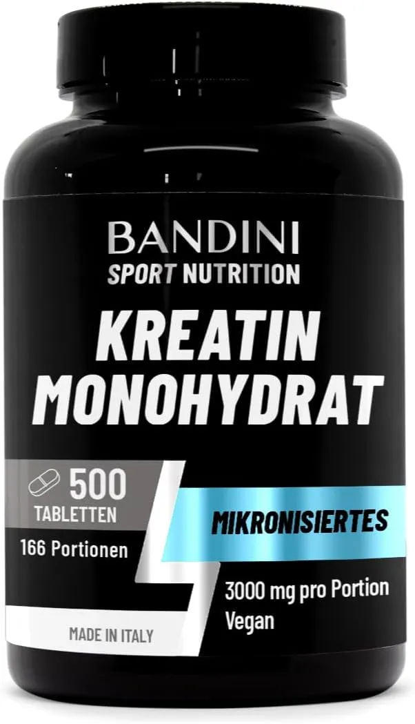 Bandini® Creatin Monohydrat 500 Tabletten | Training, Sport, Fitness | 5 Monate Vorrat | Alternative zu Kreatin Kapseln…