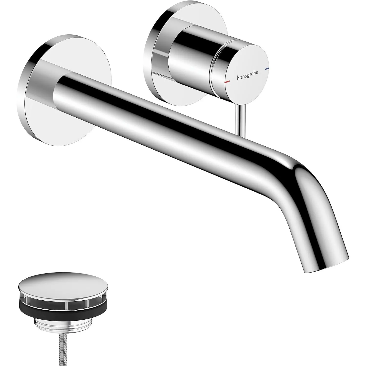 hansgrohe Tecturis S - Waschtischarmatur Unterputz für Wandmontage, Wasserhahn Bad mit Auslauf Länge 22,5cm, Mischbatte…