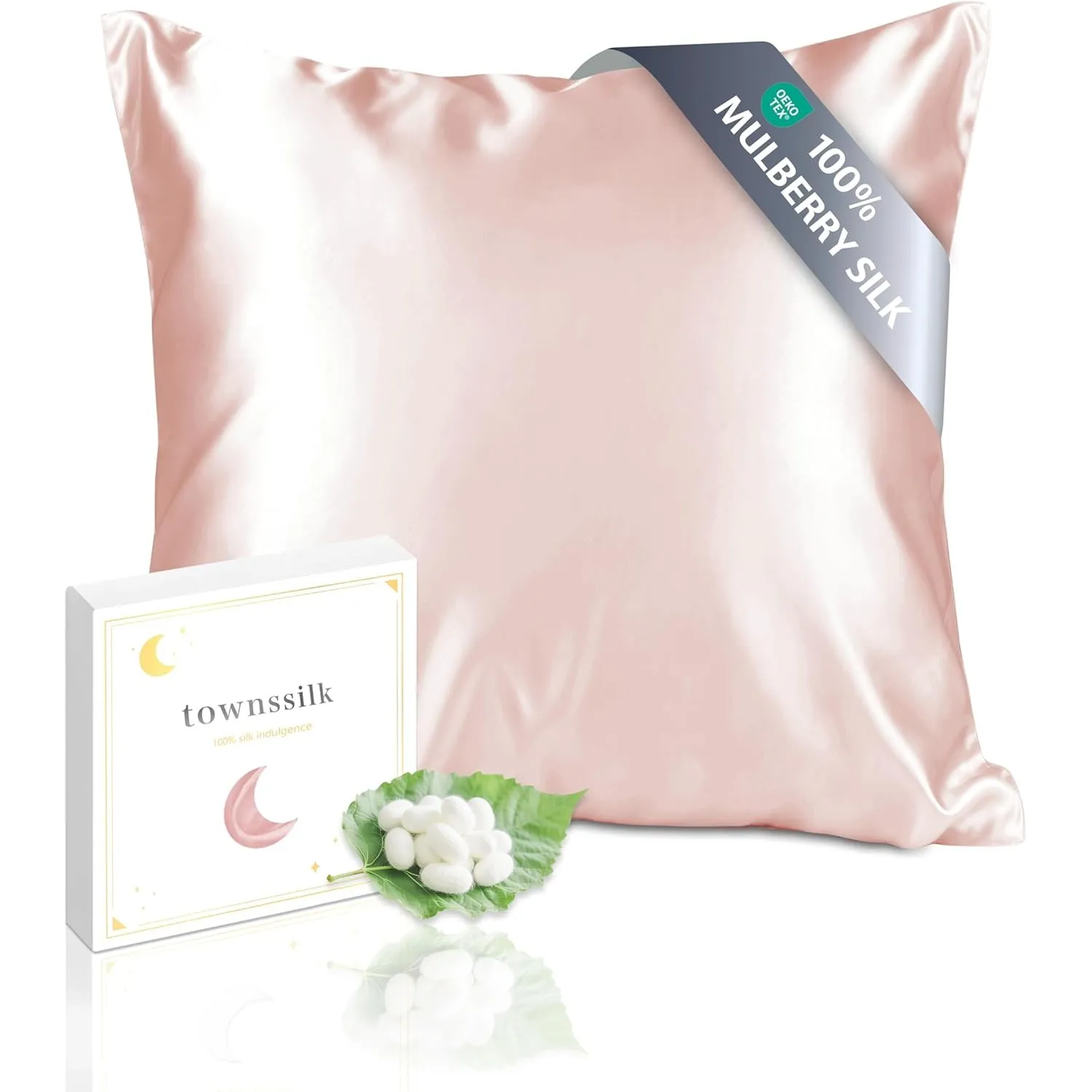 townssilk Beidseitig 100% 19mm Pure Maulbeerseide Kissenbezug für Haar und Haut Gesundheit, 1 Stück 40x40cm Größe Kisse…