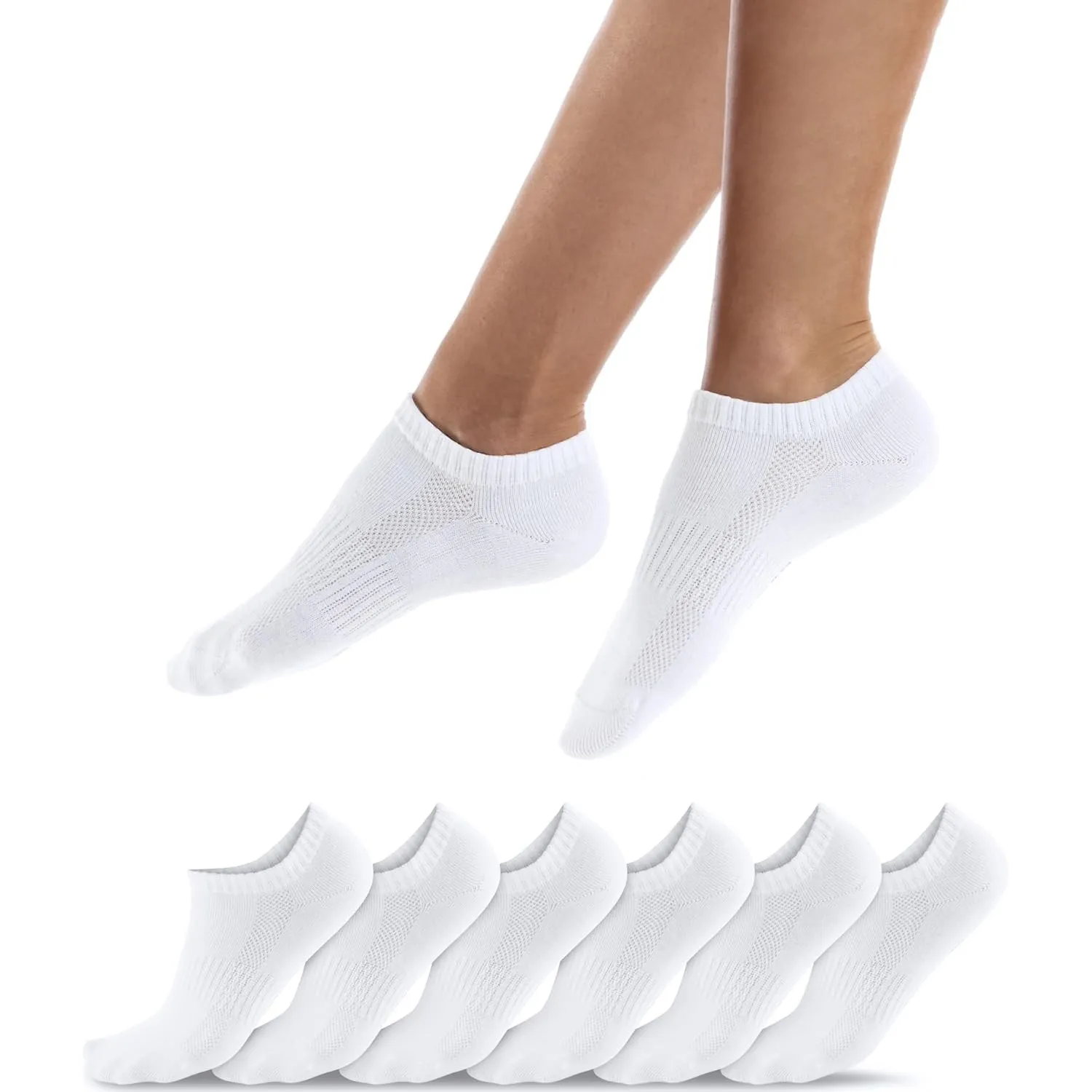 QINCAO Sneaker Socken Herren Damen 6/10 Paar Kurze Halbsocken Baumwolle Sportsocken Atmungsaktiv Laufsocken