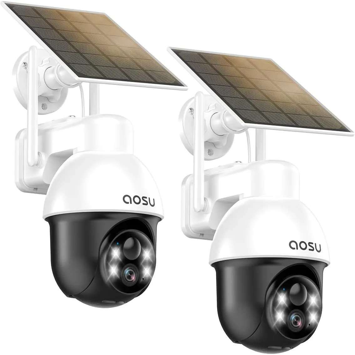 aosu Überwachungskamera Aussen mit Solarpanel, Panorama-PTZ, Automatischer Personenverfolgung, 2K-Nachtsicht, Licht- un…