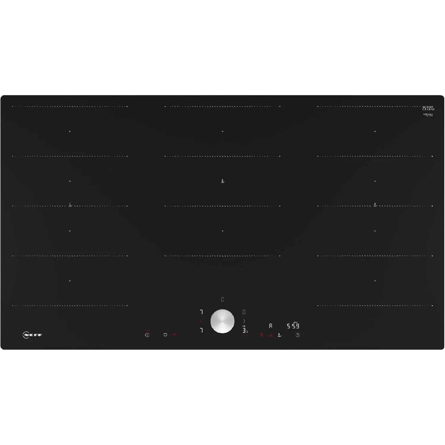 NEFF T69PTX4L0, N 90, Induktionskochfeld autarkes Glaskeramik-Kochfeld 90 cm breit, Twist Pad, Flex Induction, Home Con…