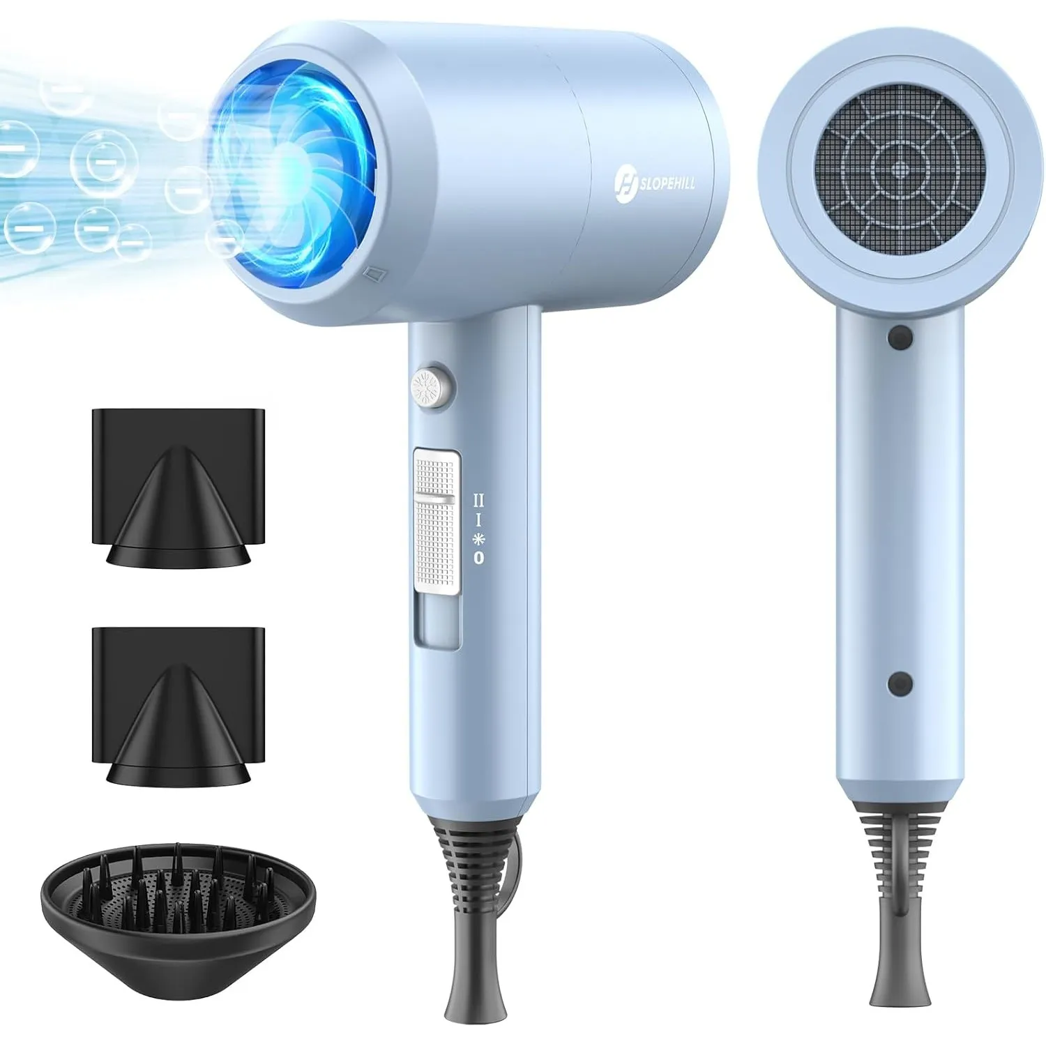 slopehill Ionen Haartrockner 1800W AC Motor Föhn Schnelltrocknen Hair Dryer | Salon Haarfön, Fön Diffusor & Stylingdüse…