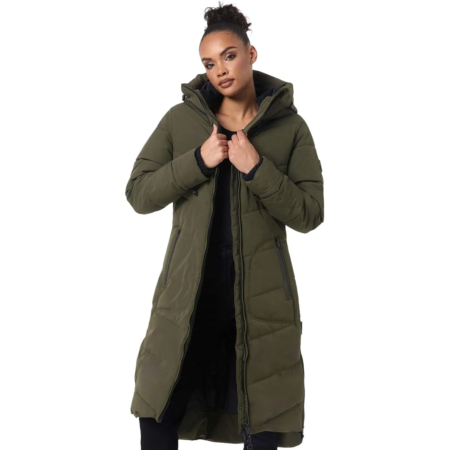 MARIKOO Damen Winterjacke Stepp Winter Jacke gesteppter Wintermantel warm lang Mantel B949