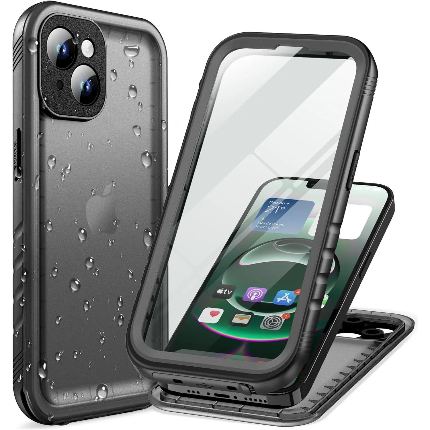 Cozycase TOP Militärschutz Hülle Für iPhone 15 wasserdichte 360 Panzerhülle Outdoor Vorne Hinten Case Komplettschutz So…