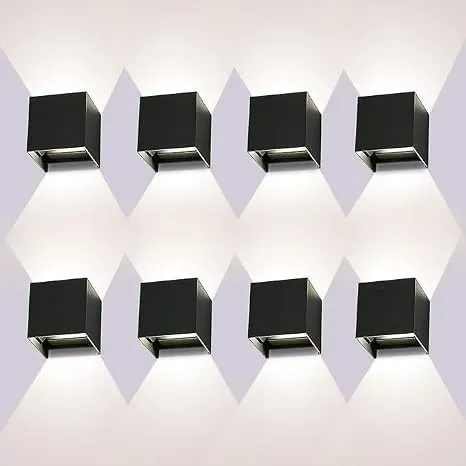 ledmo 8 Pack LED Wandleuchten Innen/Außen 12W Auf und ab Beleuchtung 4000K