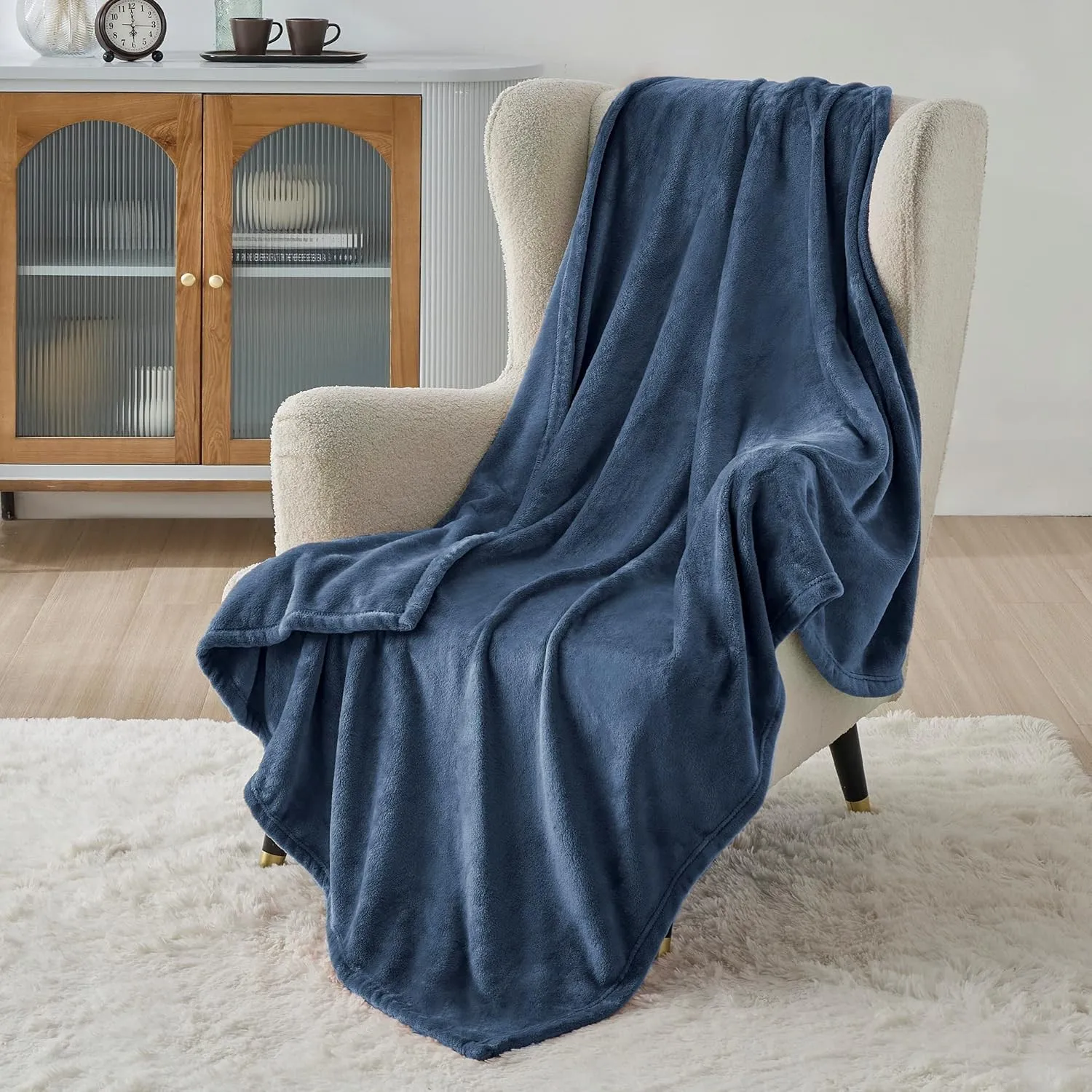 BEDSURE Kuscheldecke Flauschig Decke Fleecedecke - 150x200cm, Grau Blau