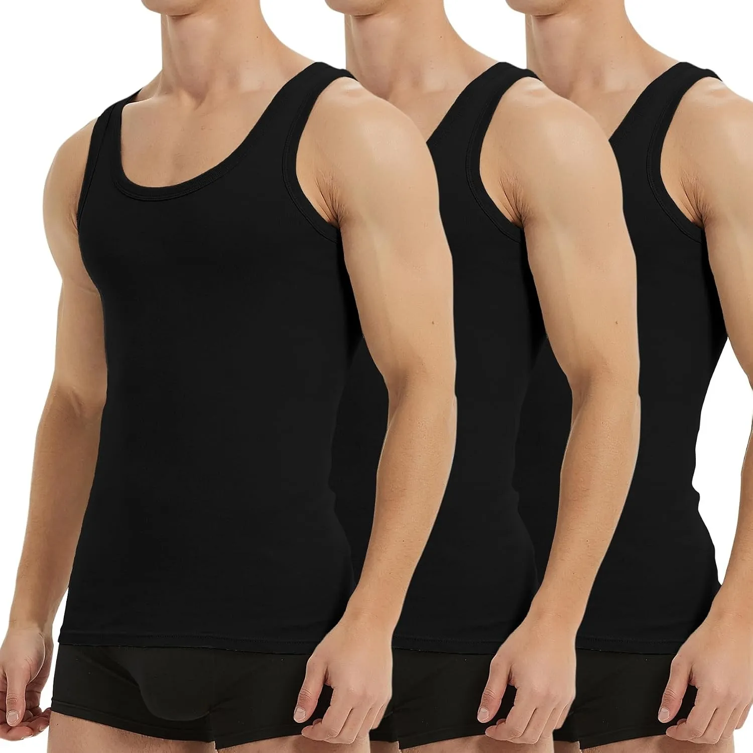 Falechay Unterhemd Herren Tank Top 3/5er Pack Baumwolle Sportunterhemden