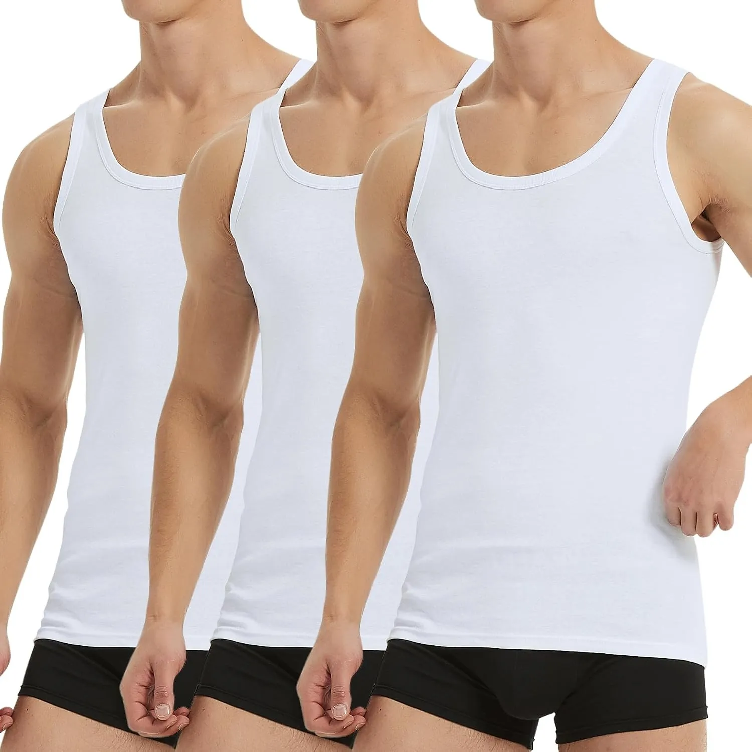 Falechay Unterhemd Herren Tank Top 3/5er Pack Baumwolle Sportunterhemden