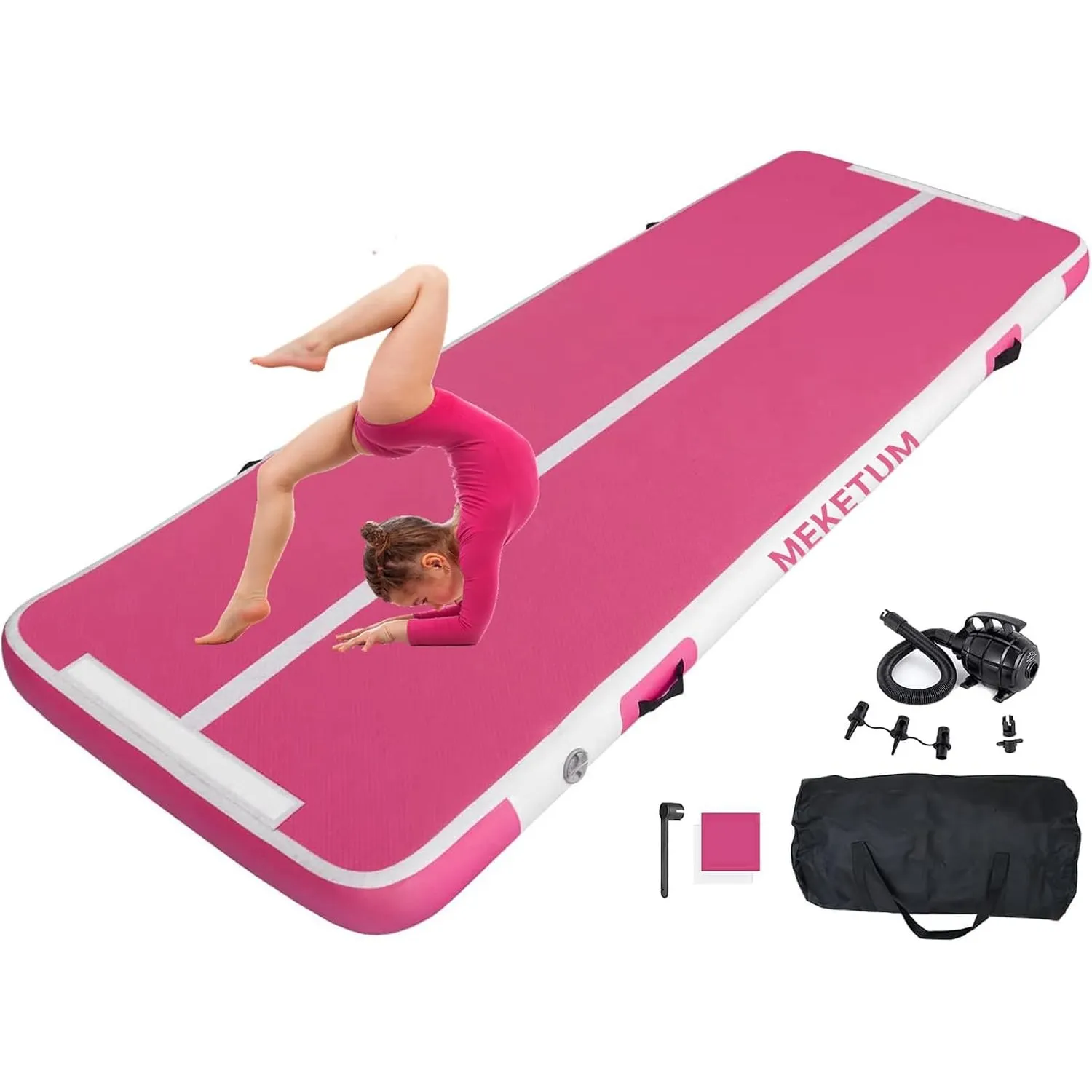 Air Turn Track Matte 2m 3m 4m 5m 10/20cm Dicke Turnen Matten Aufblasbar Gymnastikmatte Rutschfest Sportmatte für Zuhaus…