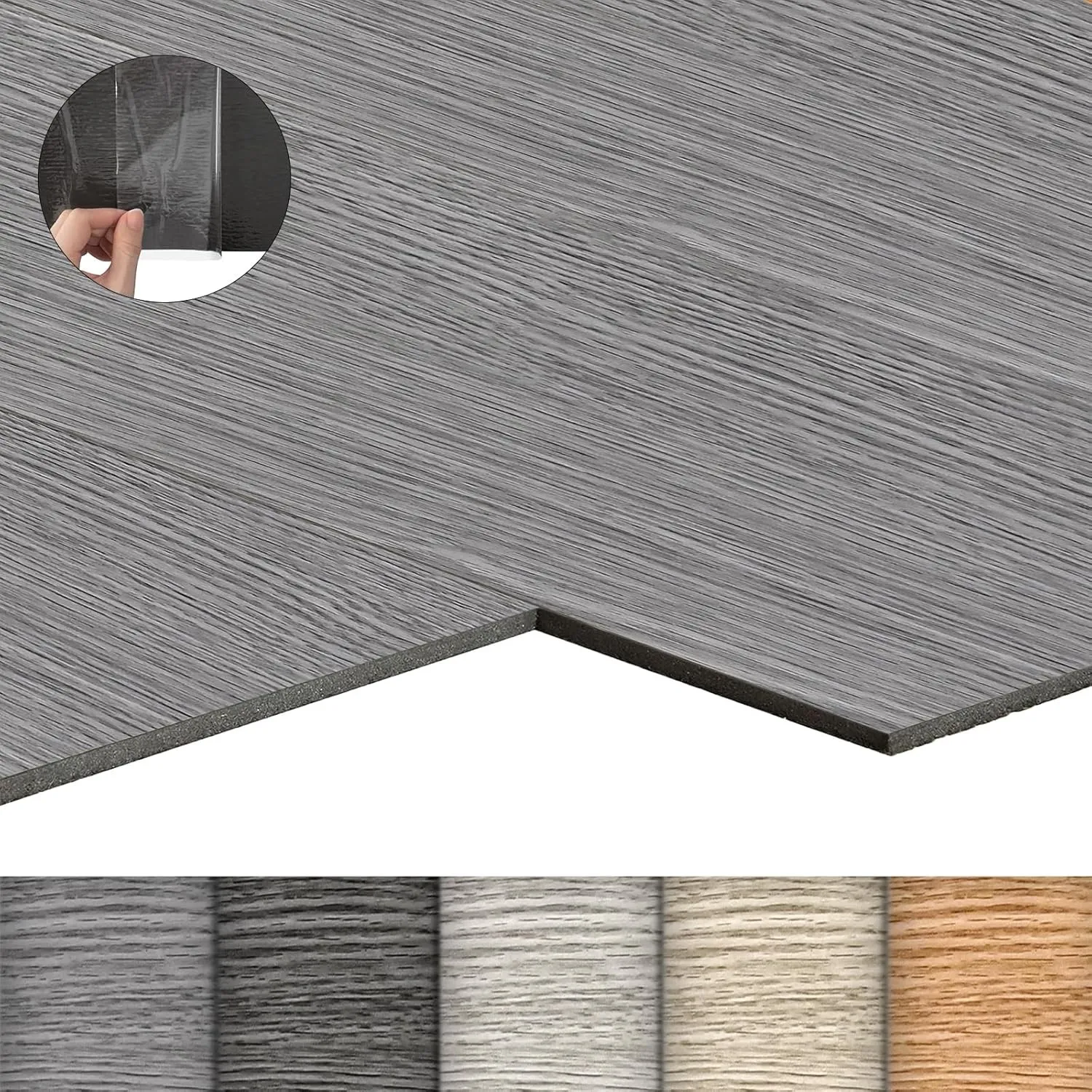 LZQ PVC Bodenbelag Vinylboden Selbstklebend mit Holz-Effekt, 36 Vinyl Fliesen 5,02m² Bodenfliesen Selbstklebend, Klebef…