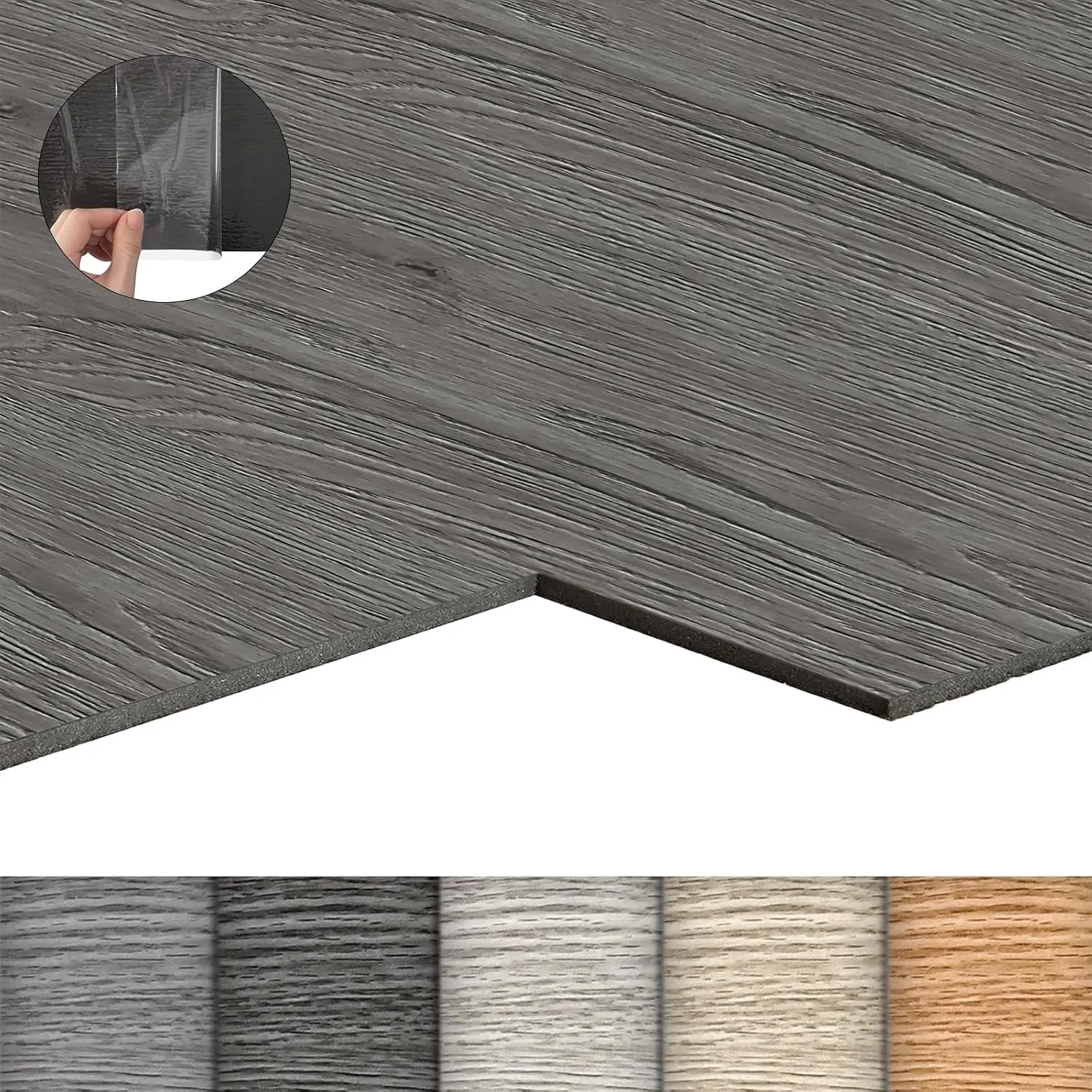 LZQ PVC Bodenbelag Vinylboden Selbstklebend mit Holz-Effekt, 36 Vinyl Fliesen 5,02m² Bodenfliesen Selbstklebend, Klebef…