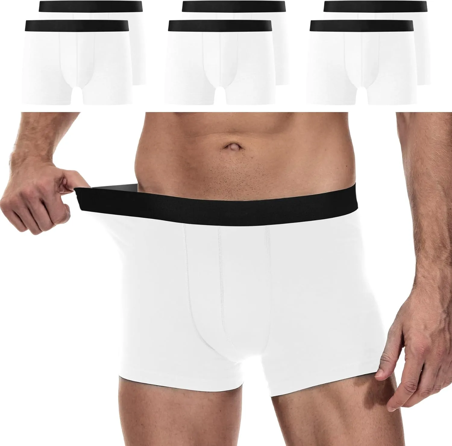 YouShow Boxershorts Herren 6 Pack Baumwolle Unterhosen Männer Ohne Kratzenden Zettel Retroshorts Unterwäsche Boxer