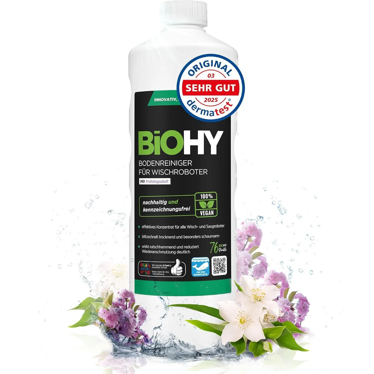 BiOHY Bodenreiniger für Wischroboter mit Frühlingsduft (1l Flasche)