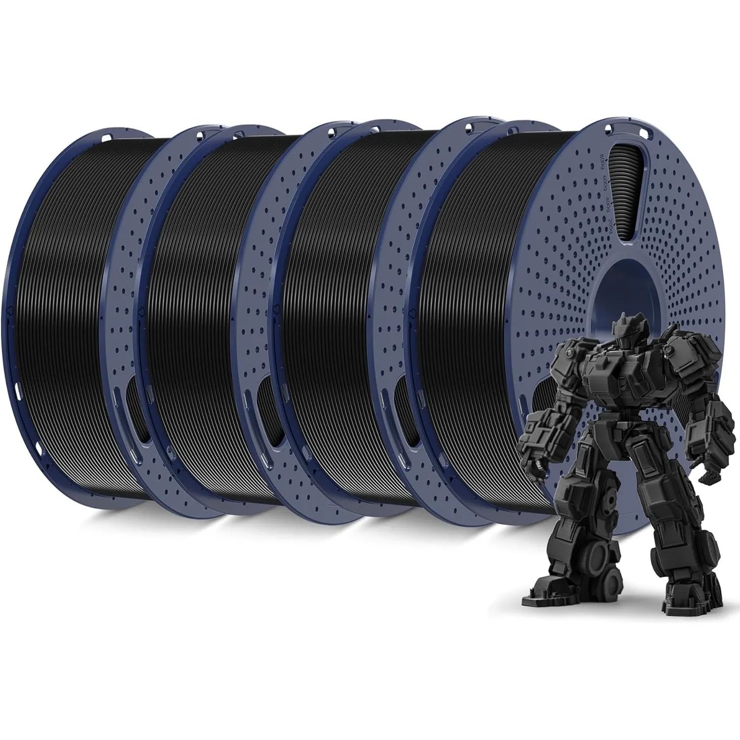 SUNLU PLA+ Filament 1.75mm 4KG Bundle, PLA Plus 3D Drucker Filament Schwarz