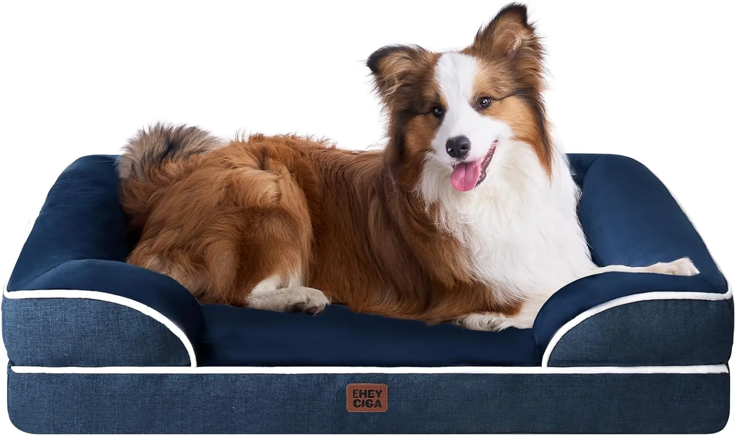 EHEYCIGA Orthopaedic Dog Bed for Large Dogs, Memory Foam Dog Basket for Medium Dogs, Washable Dog Sofa, Waterproof, Non…
