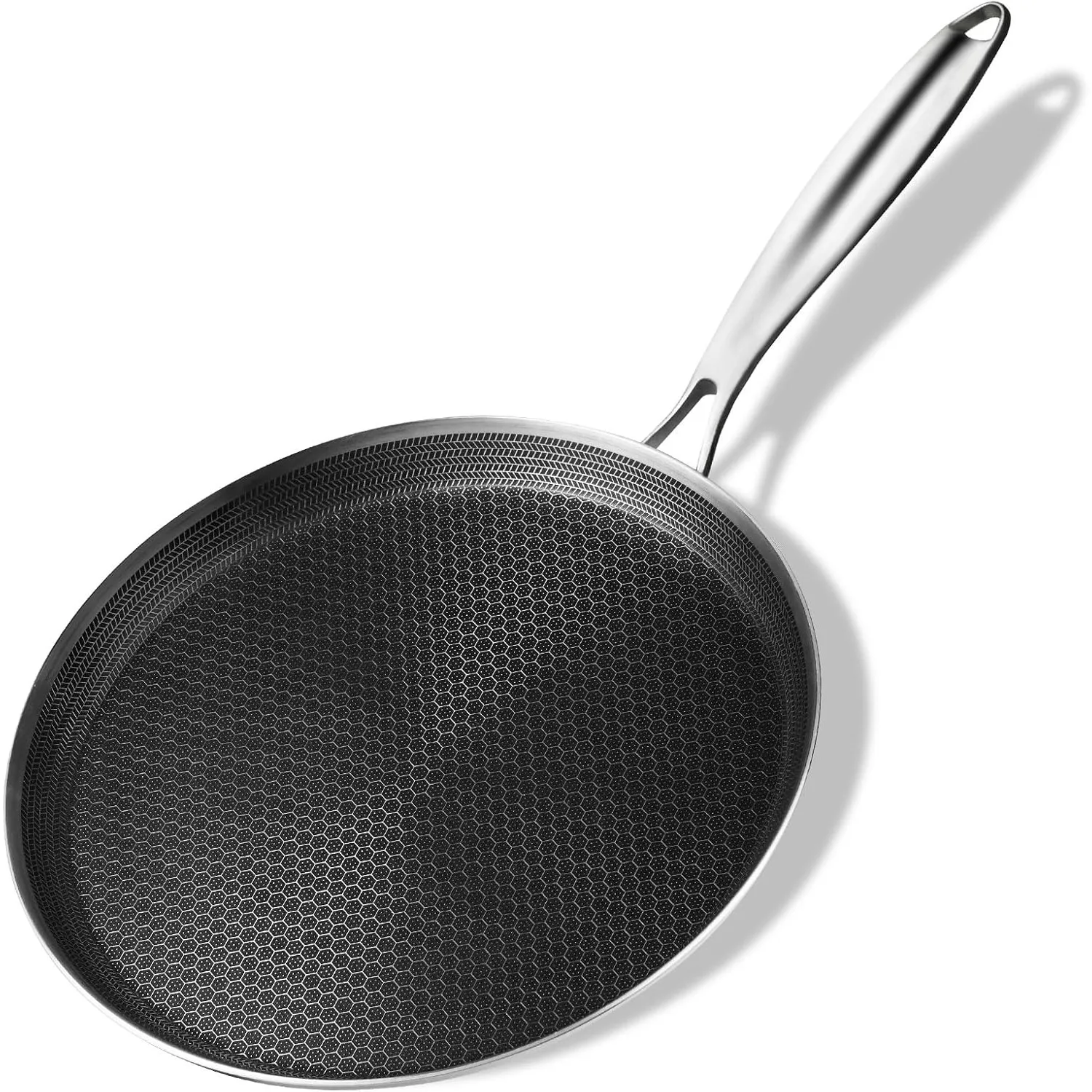 Innerwell Profi Antihaft Crepe Pfanne 28 cm aus Edelstahl, Induktion Crepes Pfanne, pfannkuchenpfanne mit kratzfeste Wa…