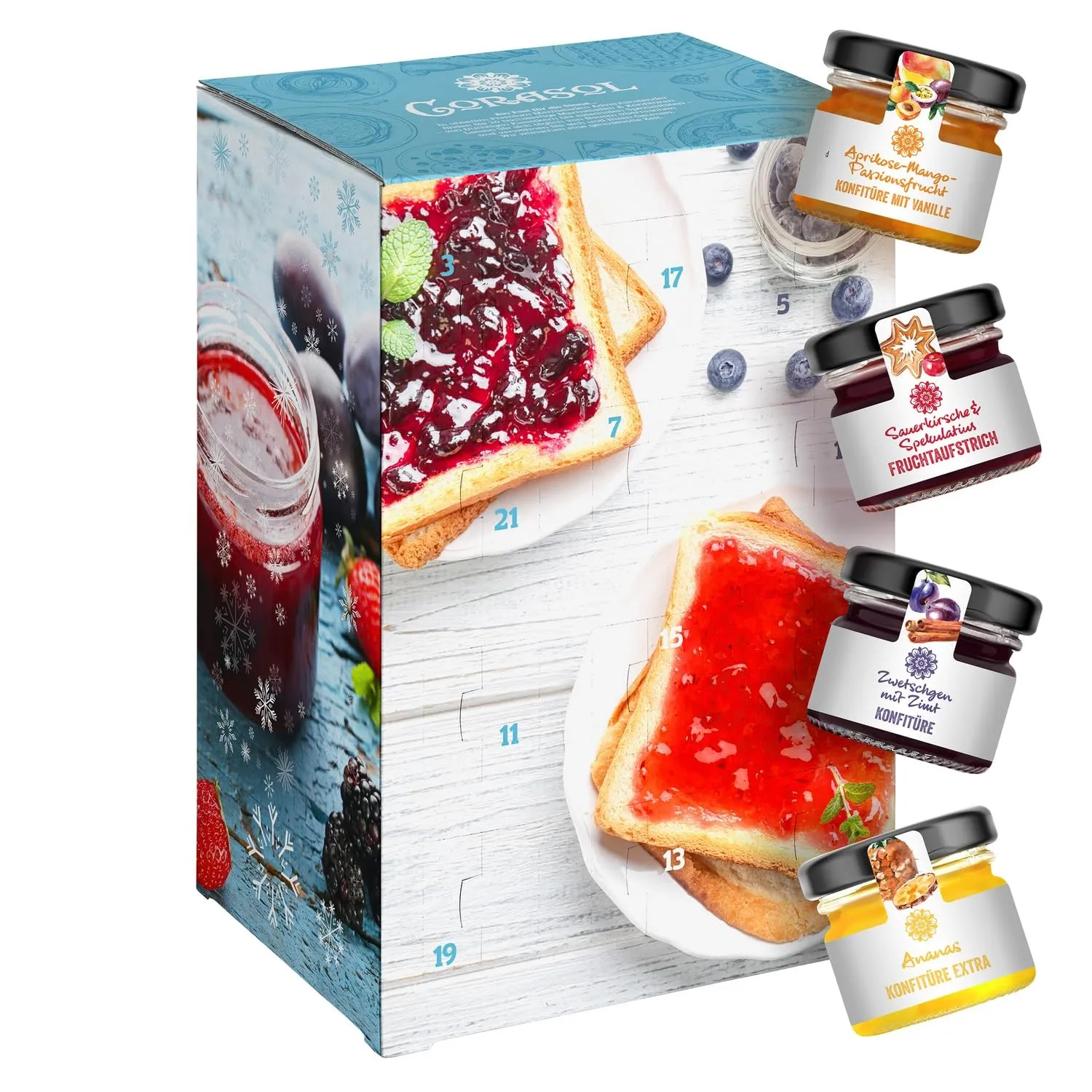 Corasol Premium Frühstück-Adventskalender 2026 mit Marmeladen & Konfitüren