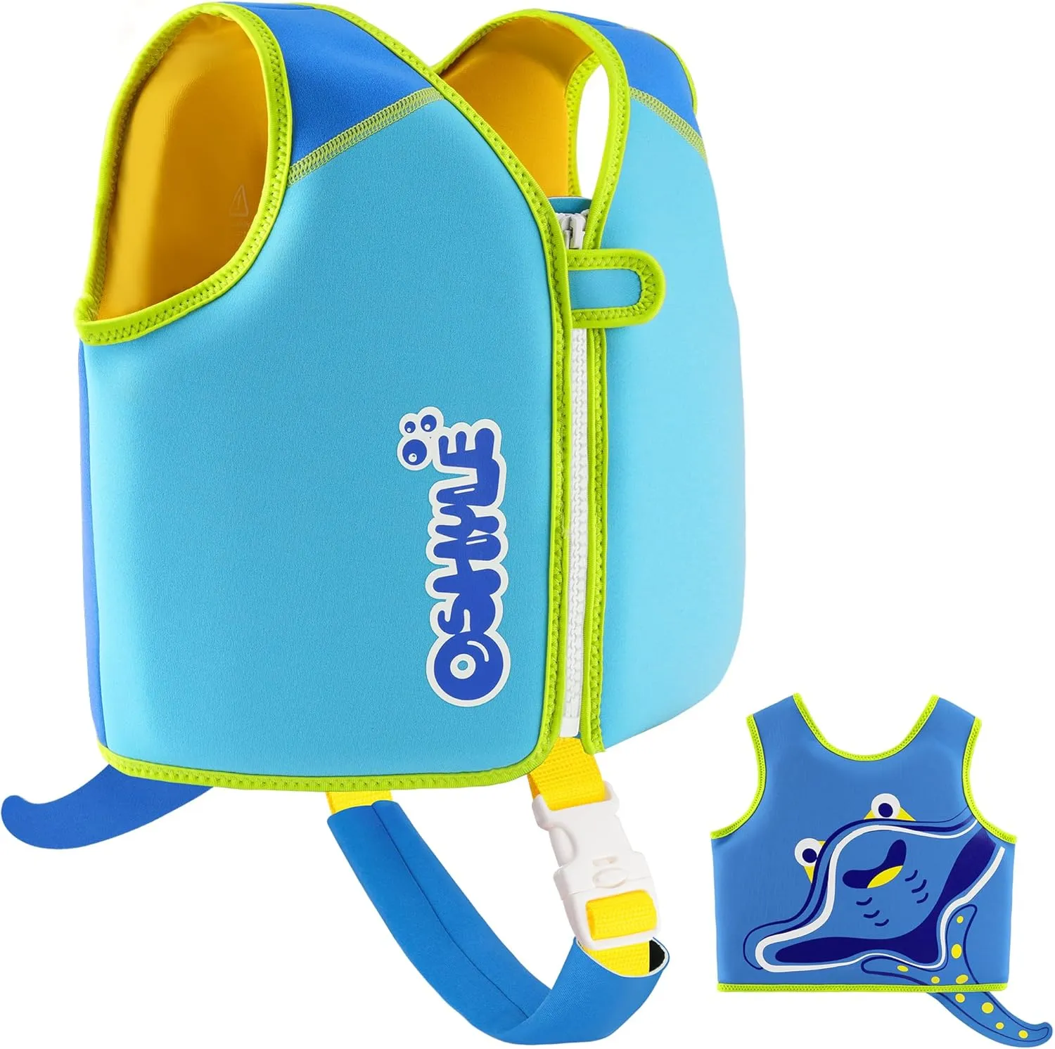 Schwimmweste Kinder 1-9 Jahre - Neopren Schwimmlernhilfe mit Reißverschluss und Sicherheitsgurt, Jungen Mädchen Schwimm…
