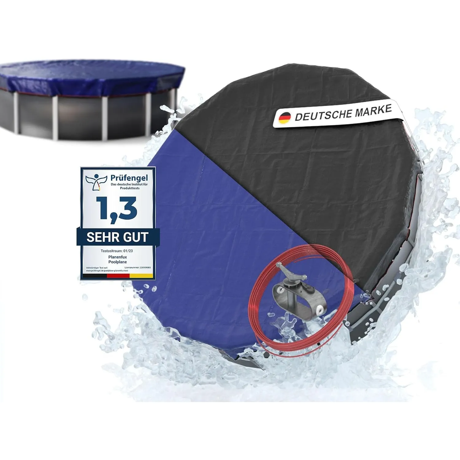 Planenfux® Poolabdeckung rund 550 cm | Für Ø 500-550 cm Becken