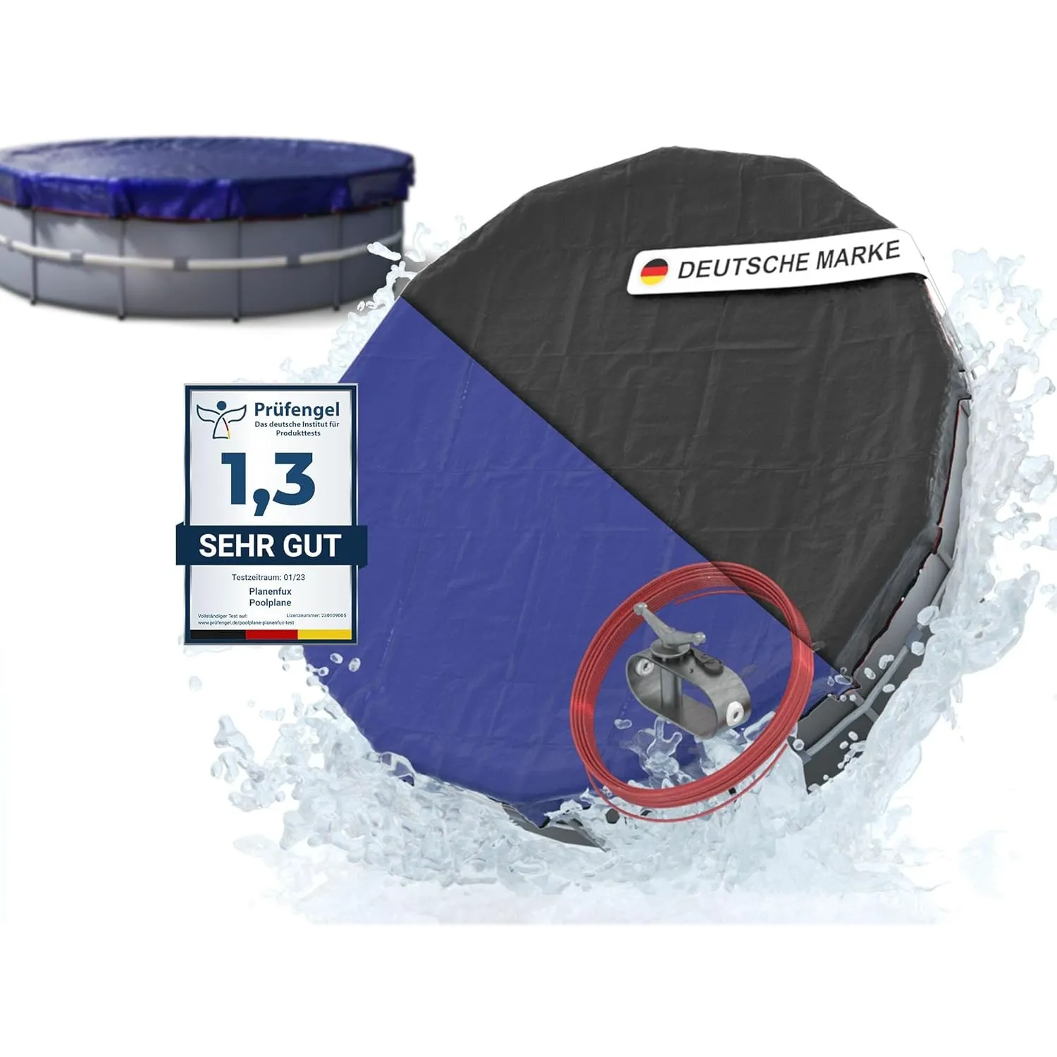 Planenfux® Poolabdeckung rund 366 cm | Für Ø 320-366 cm Becken