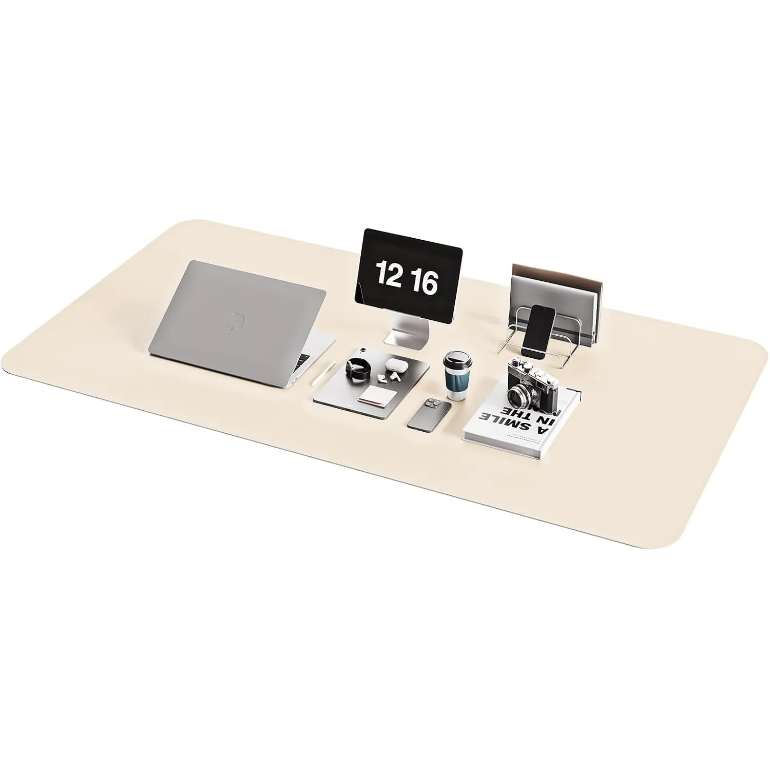 YSAGi Schreibtischunterlage, Premium Leder Mauspad, Beige, 120x60cm | Rutschfeste Schreibtisch Unterlage, Tischunterlag…