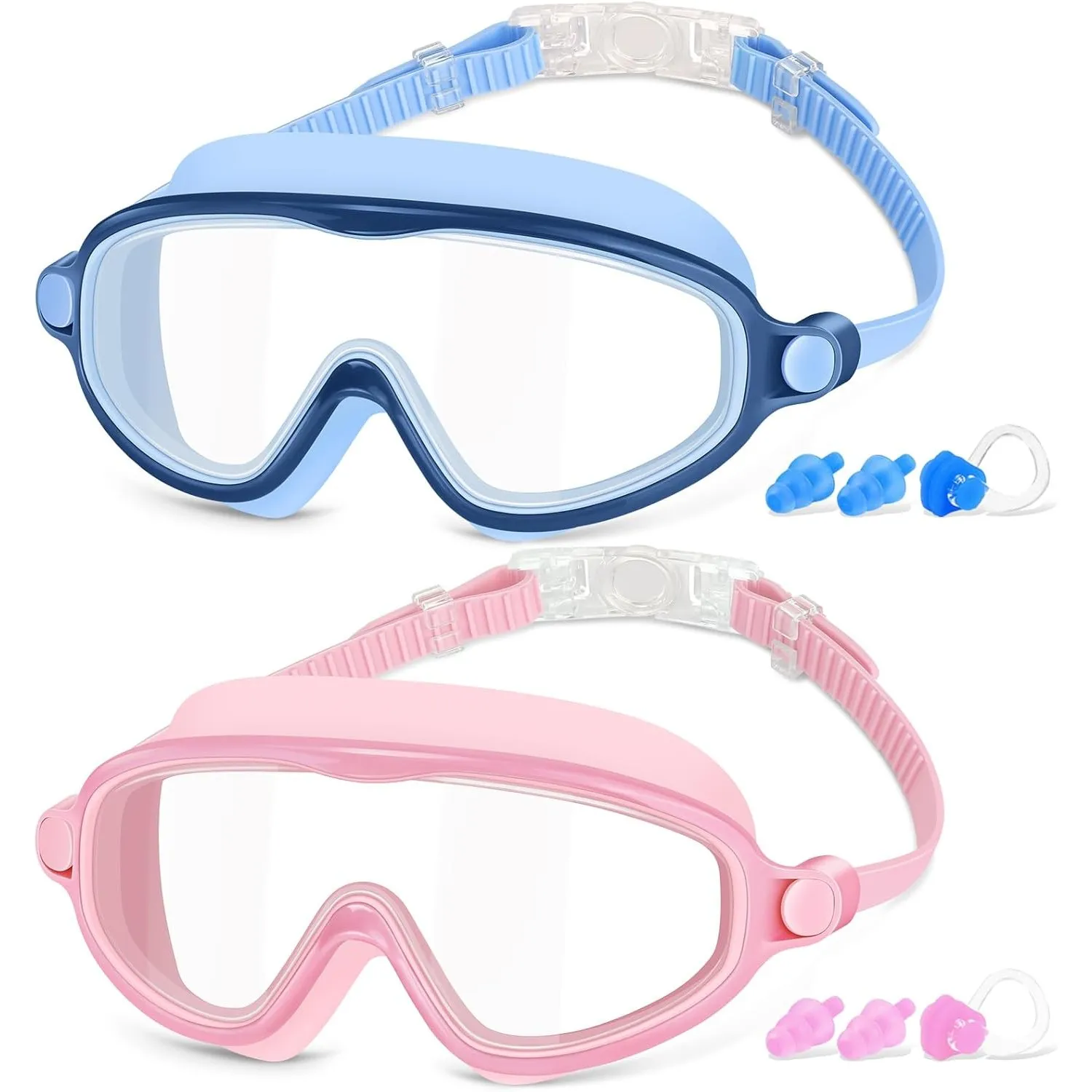 COOLOO Schwimmbrille Kinder, 2 Stück Taucherbrille Kinder 4-14 Jahre,【Patent】 Anti-Beschlag, UV-Schutz, KEIN Auslaufen …