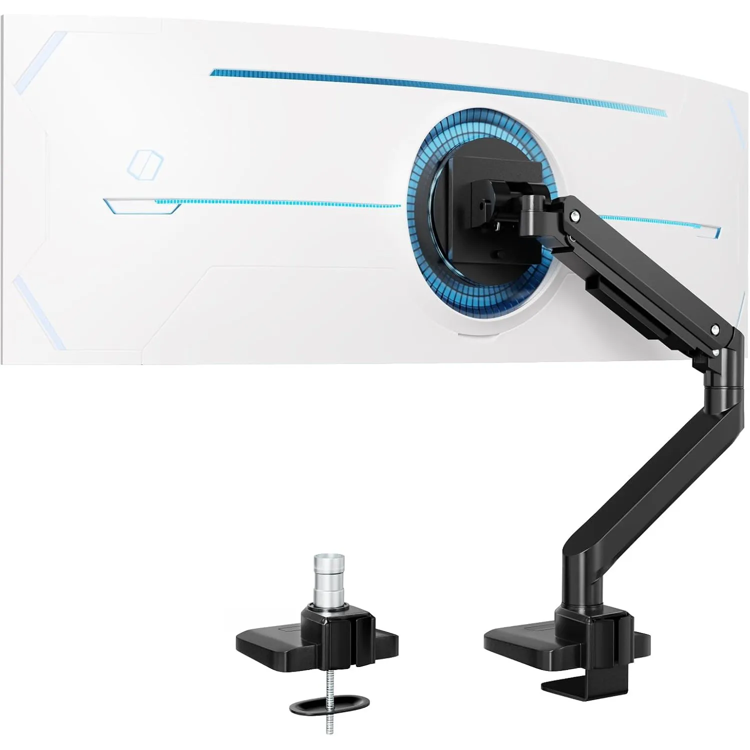 Monitor Halterung 1 Monitor Für 17-49 Zoll Flach & Curved Bildschirm, Robuster Gasfeder-Monitorhalterung Höhenverstellb…