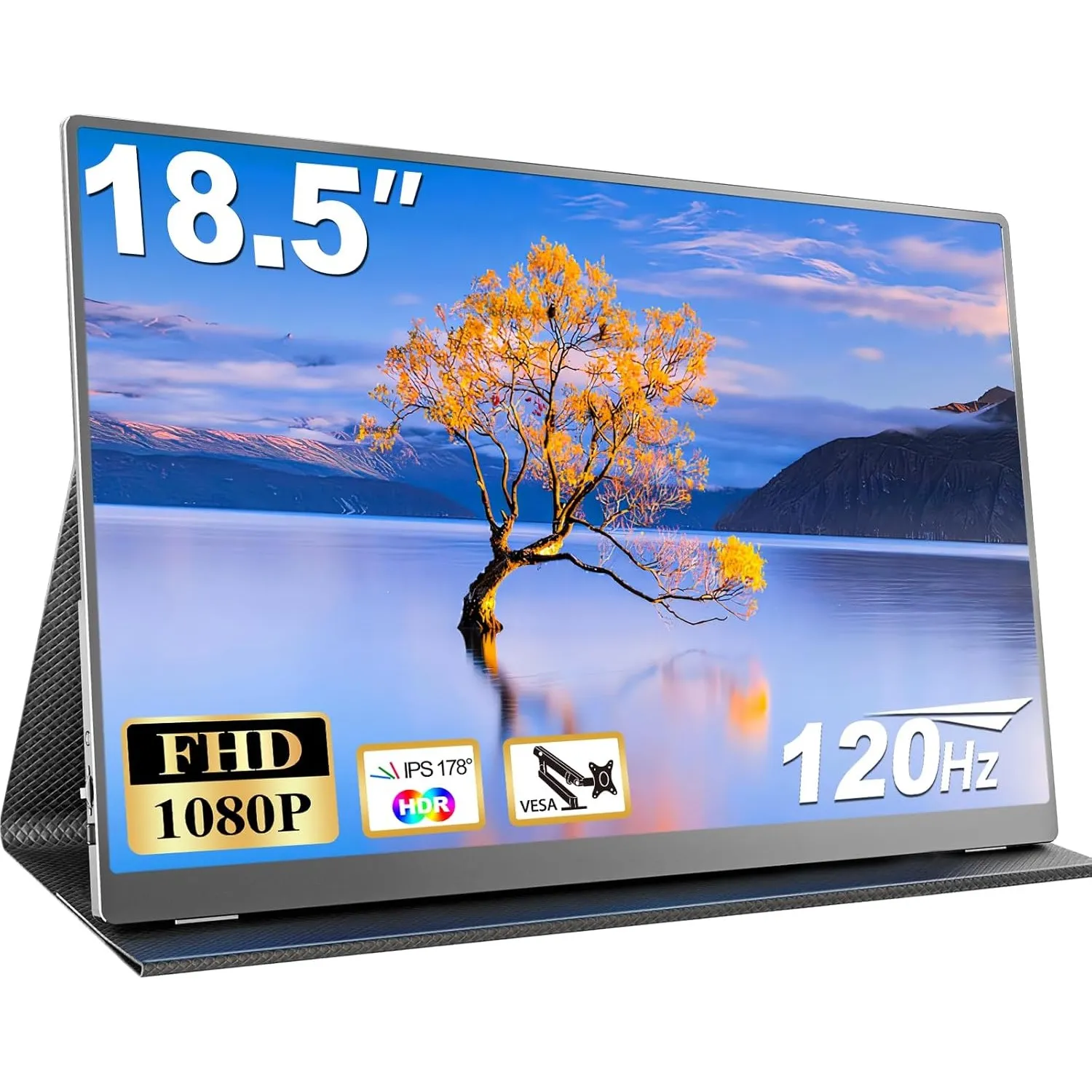 Portable Monitor 18,5 Zoll 120Hz Tragbarer Monitor FHD 1080P HDR