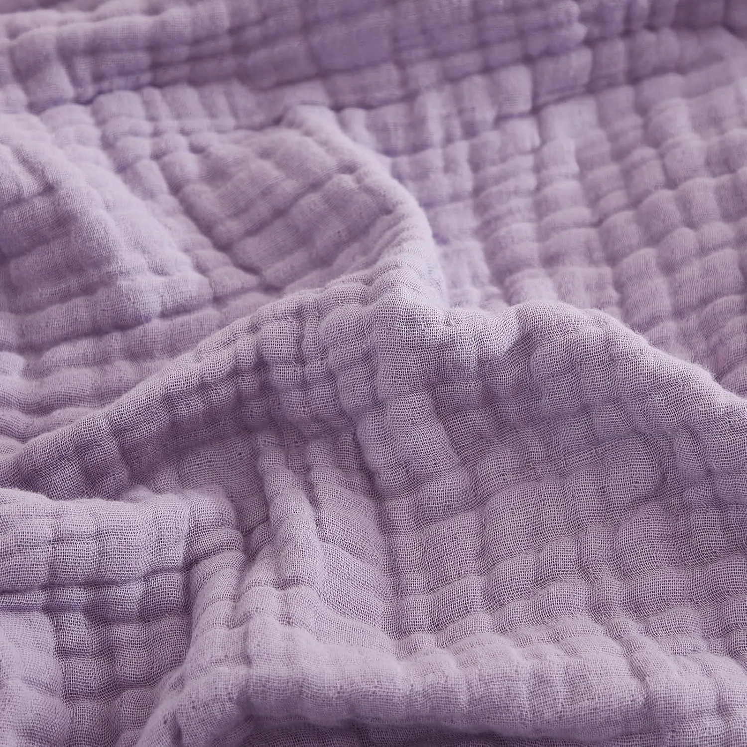 EMME Musselin-Decke 150x200 Baumwolle Oeko-TEX Erwachsene Tagesdecke,Lila | Sommer-Überwurf Decken Für Couch Atmungsakt…