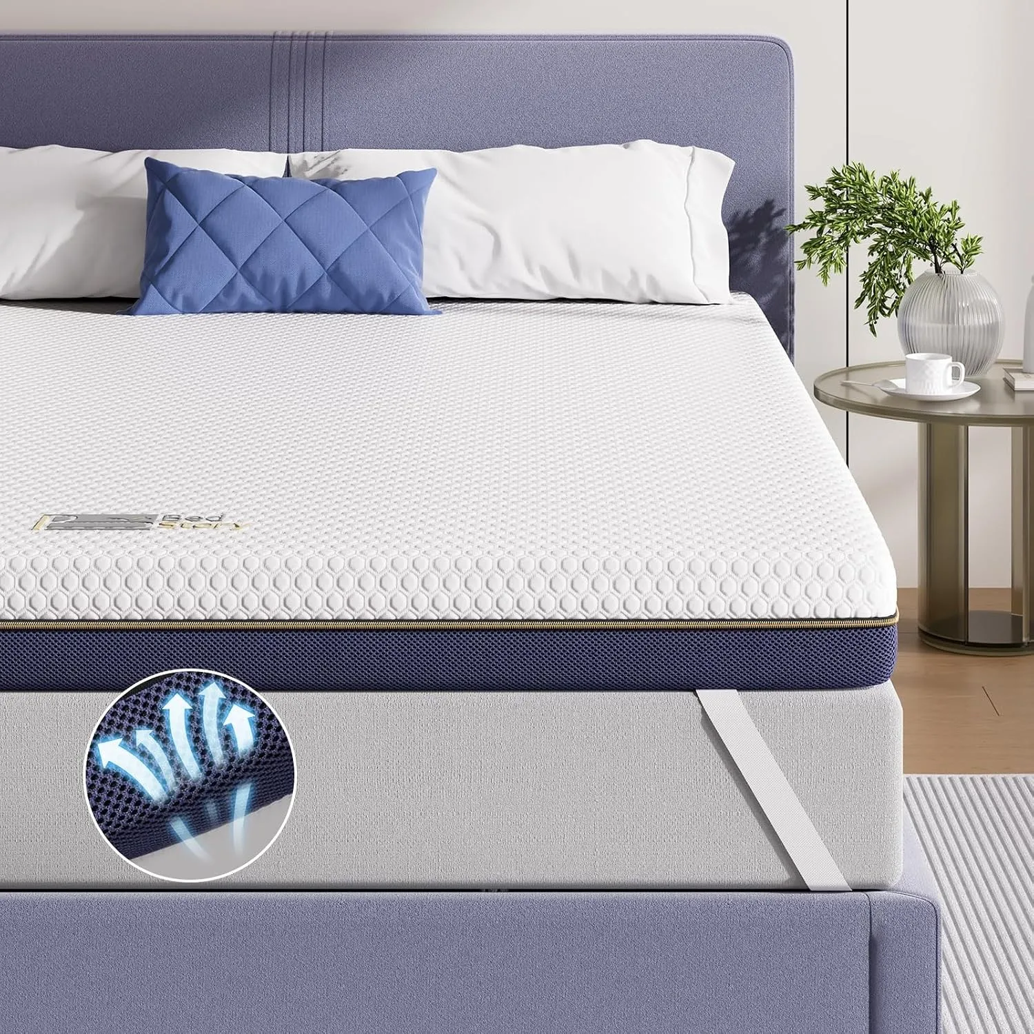 BedStory 10cm Topper 180x200cm, H3&H4 Gel Memory Foam Matratzentopper, Öko-TEX Zertifiziert Gelschaum Matratzentopper, …