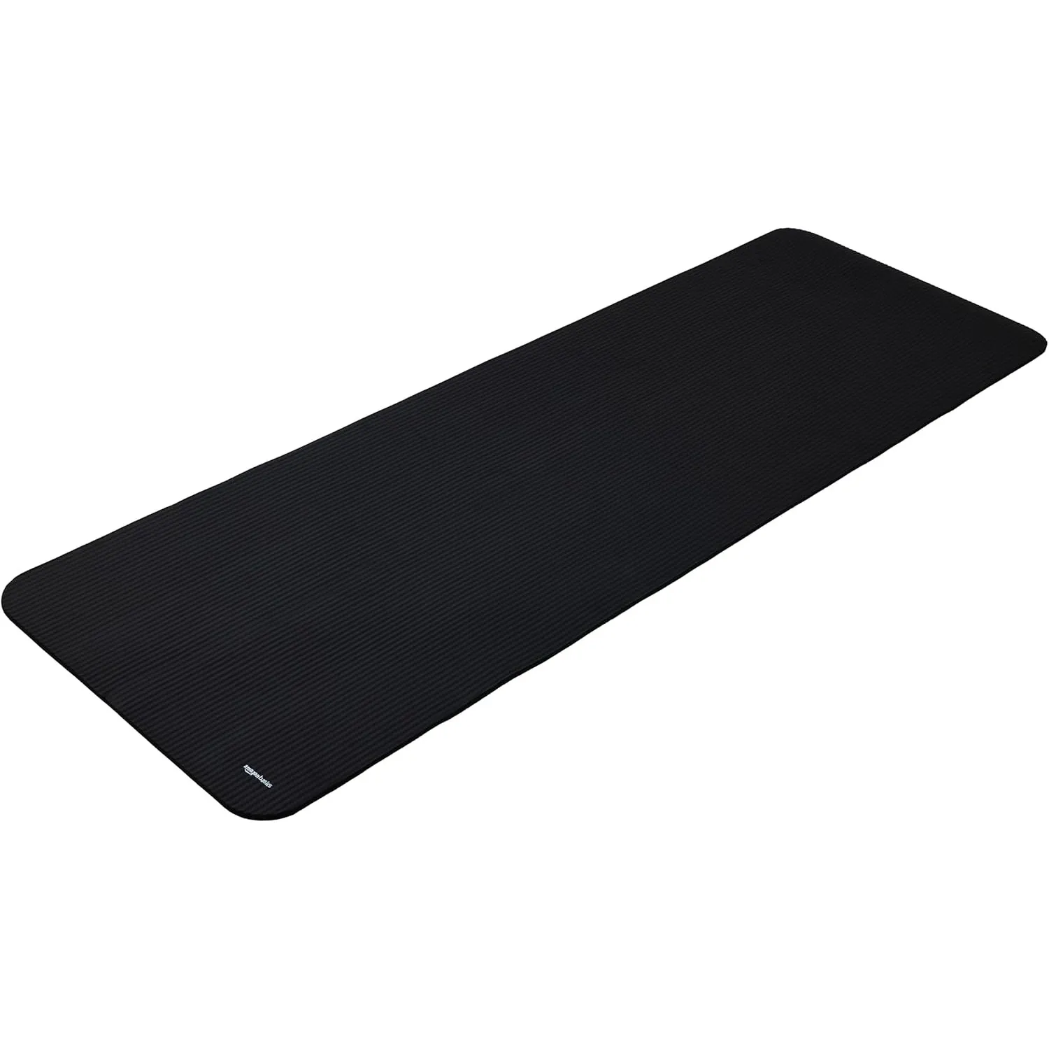 Amazon Basics Yogamatte, Rutschfest, Extradick, 183cm x 61cm x 1cm, Schwarz, für Yoga, Pilates, Gymnastik und Fitness