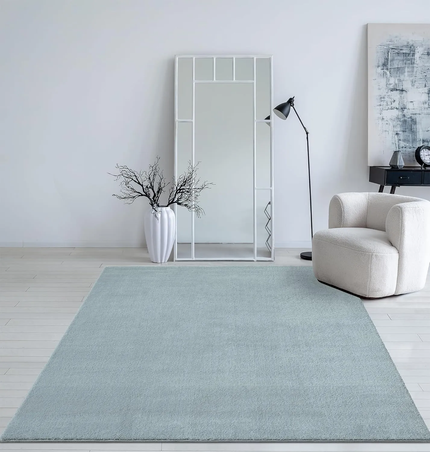 Mia's Teppiche Taos Cuddly Short Pile Rug, Non-Slip Underside, Washable up to 30 Degrees, Super Soft, Fur Look, Blue, 1…