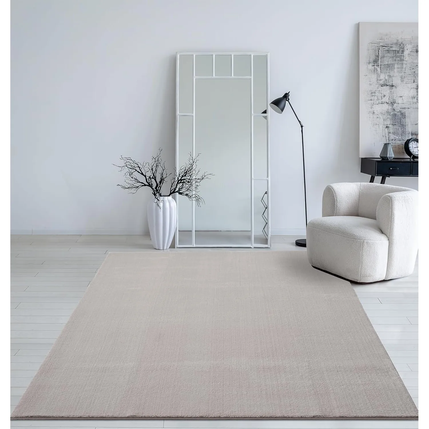 Mia´s Teppiche Taos – kuscheliger Kurzflor Teppich in Felloptik, super Soft & waschbar bis 30°C, mit Anti-Rutsch-Unters…