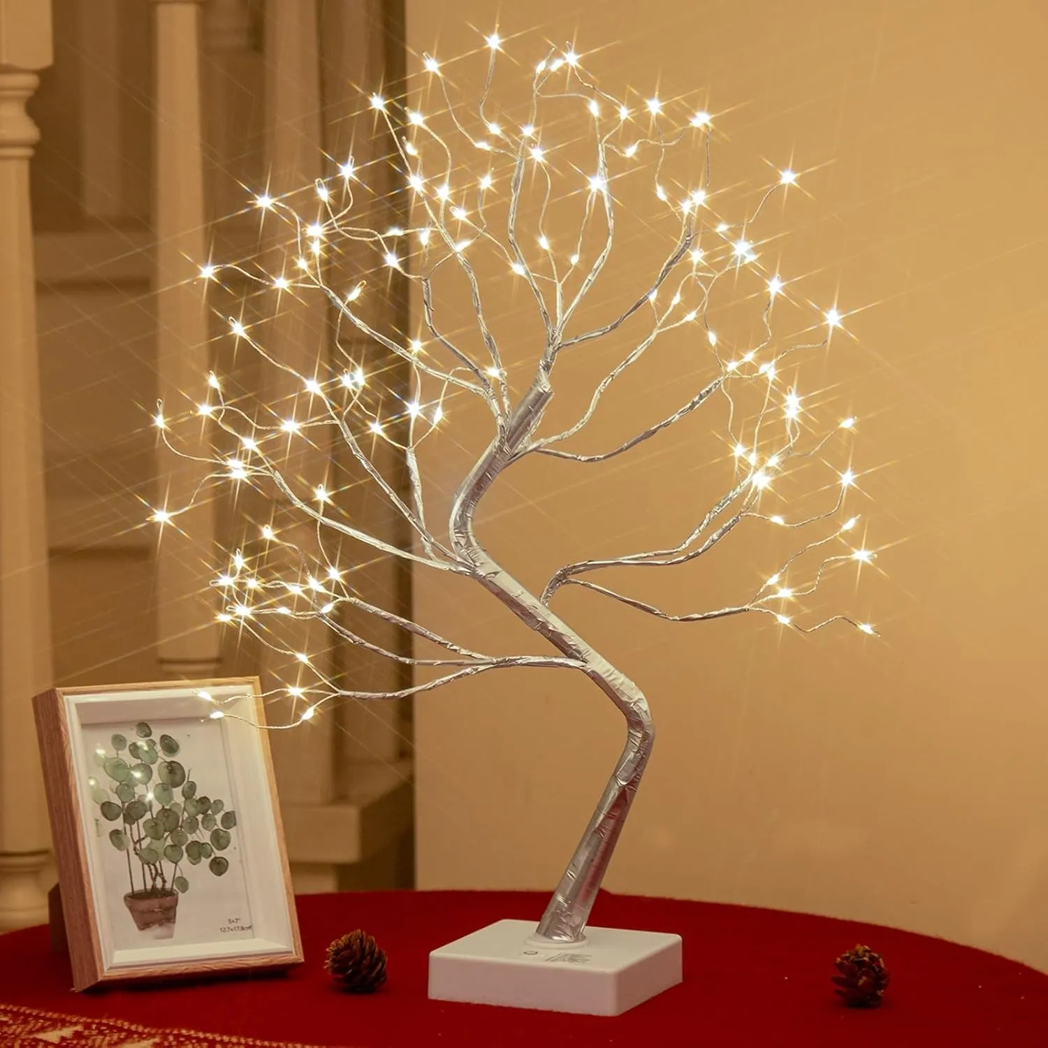 Lichterbaum Lichterzweige mit 108 Warmweiß LEDs USB/Batteriebetriebene Weihnachtsdeko mit 8 Lichtmodi und Timer Beleuch…