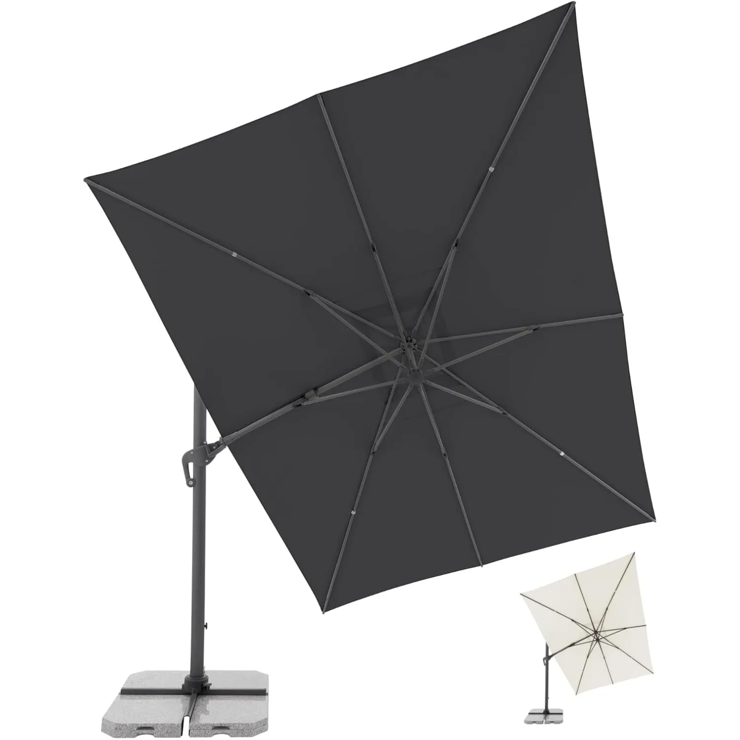 Doppler Pendelschirm Jack 300x400cm, Anthrazit, mit Kurbel, UV-Schutz 50+ | Rechteckiger Gartenschirm, Alu-Gestell, sch…