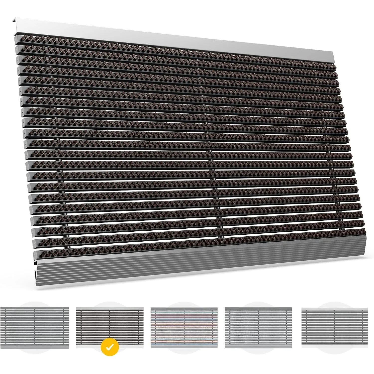 Entrando Fußmatte 50x80 cm - Fußabtreter mit Bürsten für außen, Braun