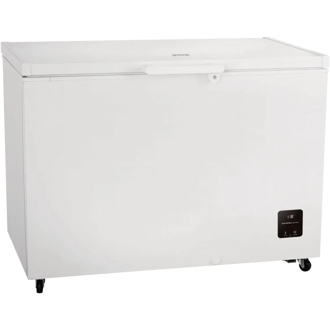Gorenje FH30EAW Gefriertruhe mit Rollen, 111,4cm Breite, 297 Liter, Gefrierschutz unten -15℃, Elek, Kontrolle, Inverter…