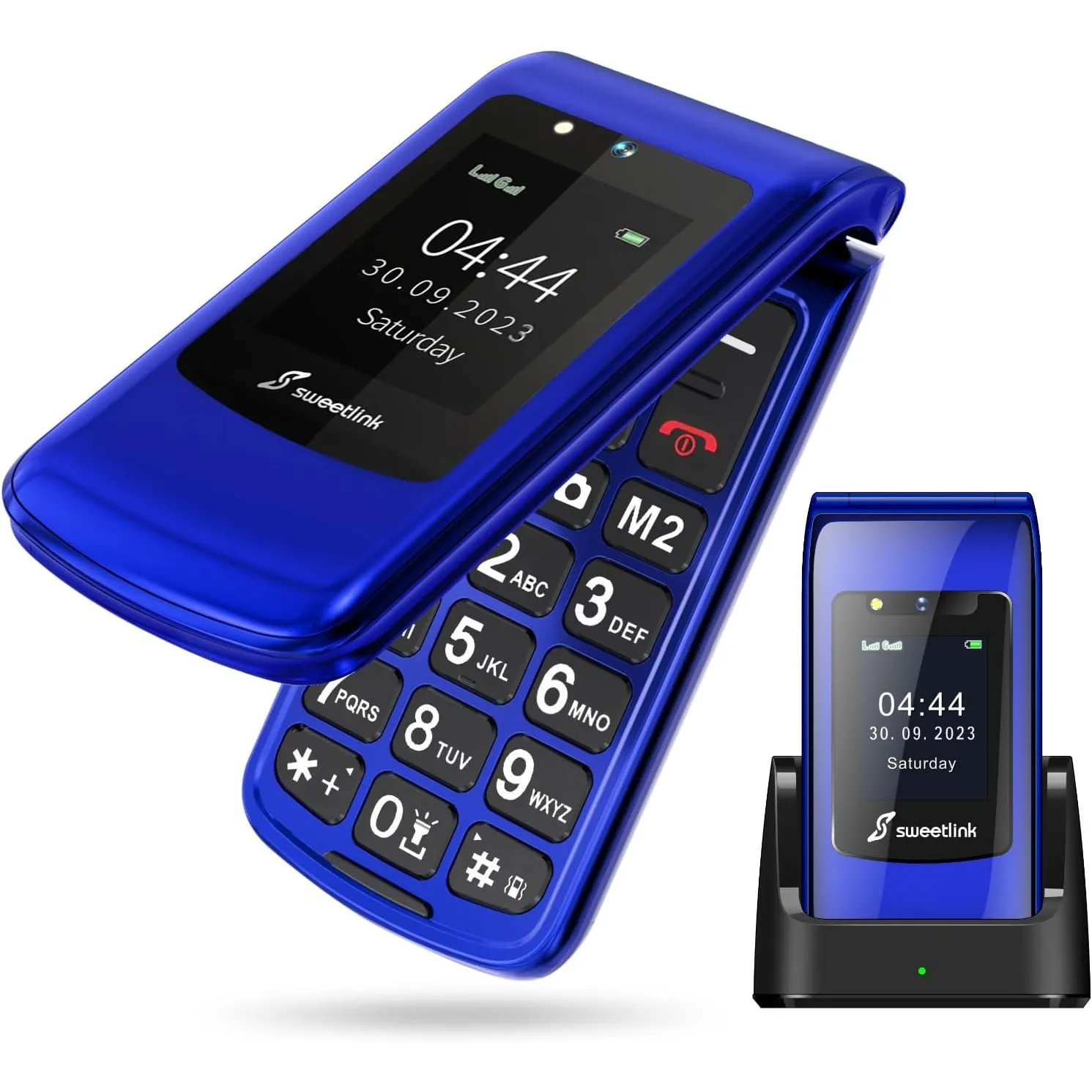 SweetLink F2PLUS Klapphandy ohne vertrag,Seniorenhandy ohne vertrag mit großen Tasten, 2,4" Farbdisplay,Dual-SIM,SOS, 1…