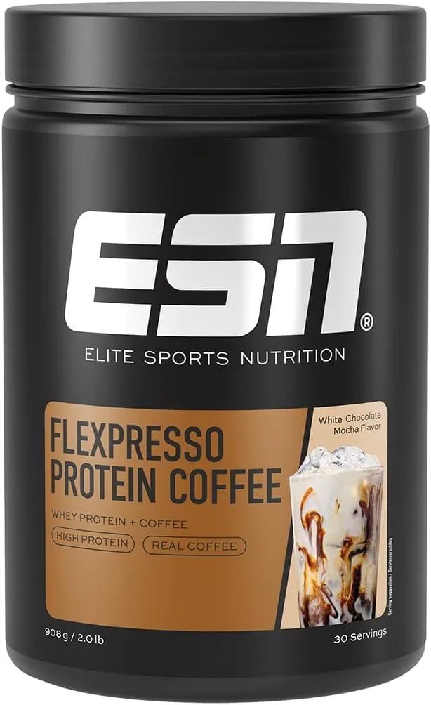 ESN Flexpresso Protein Coffee, White Chocolate Mocca, 908 g, cremiger Protein-Kaffee mit bis zu 22 g Protein pro Portio…