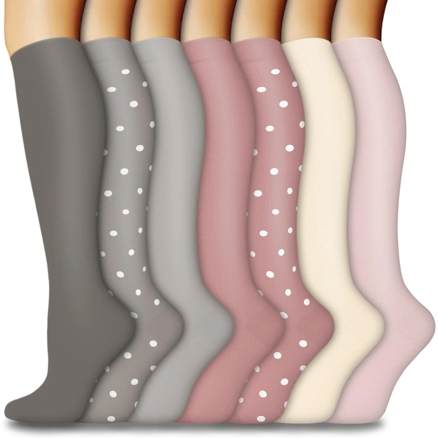ACTINPUT Kompressionsstrümpfe Damen und Herren,7 Paar Kniestrümpfe Stützstrümpfe kompressionssocken Compression Socks L…