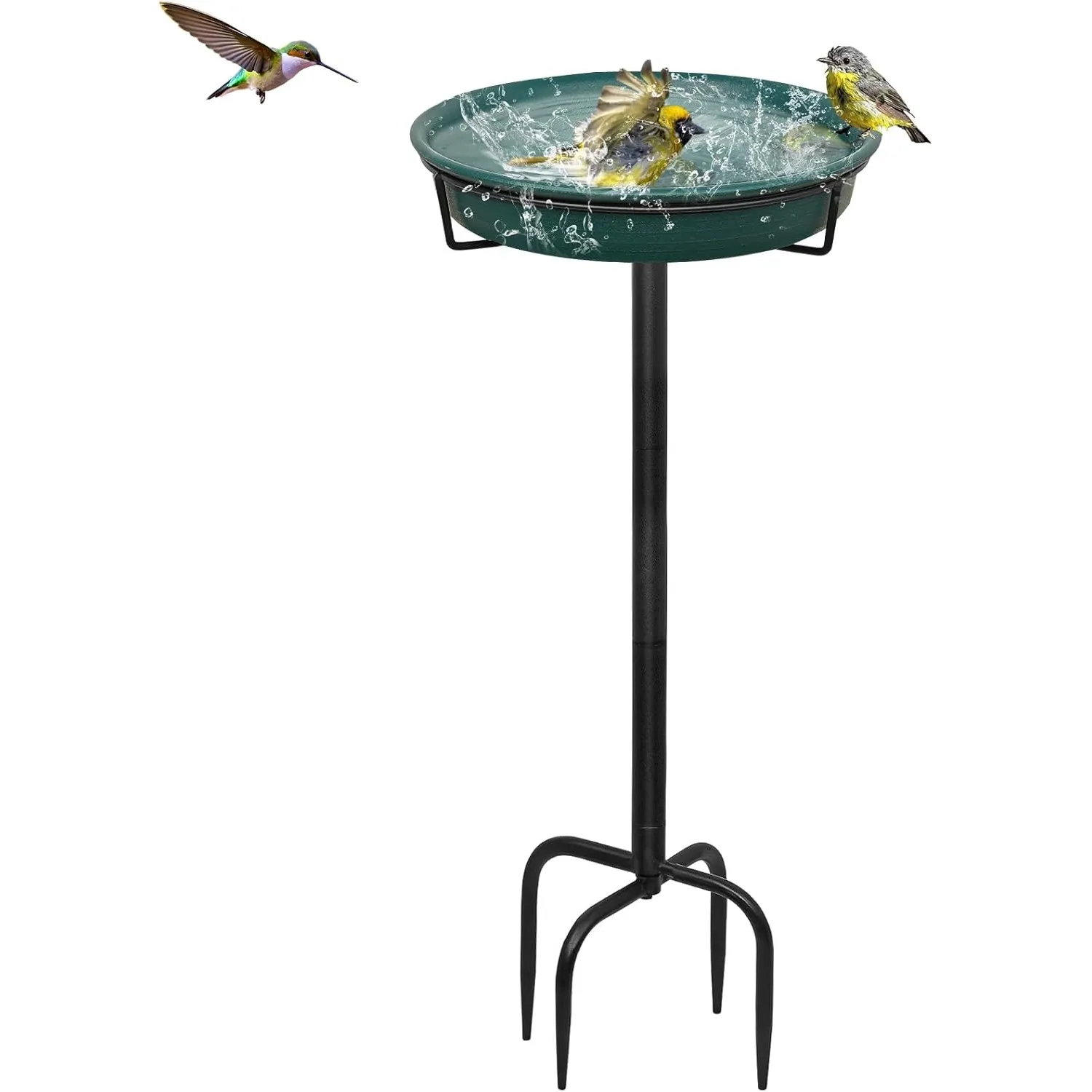 35.5in Vogeltränke Vogelbad Futter Schale Wasserstelle Stehend, Vogelbad Garten für Wildvögel Wassertränke für Vögel, V…