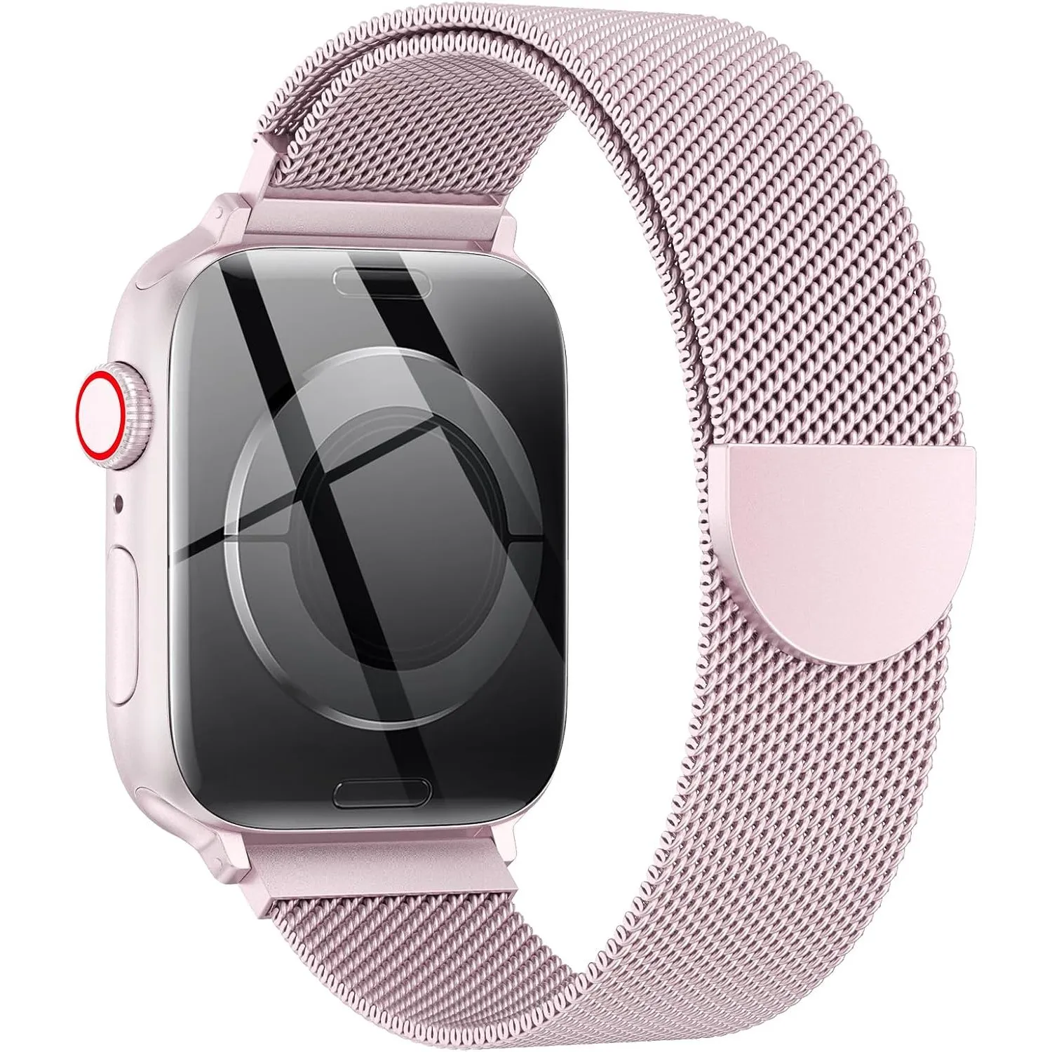 OULUOQI Edelstahl Milanaise Armband für Apple Watch 40mm 42mm 41mm 38mm