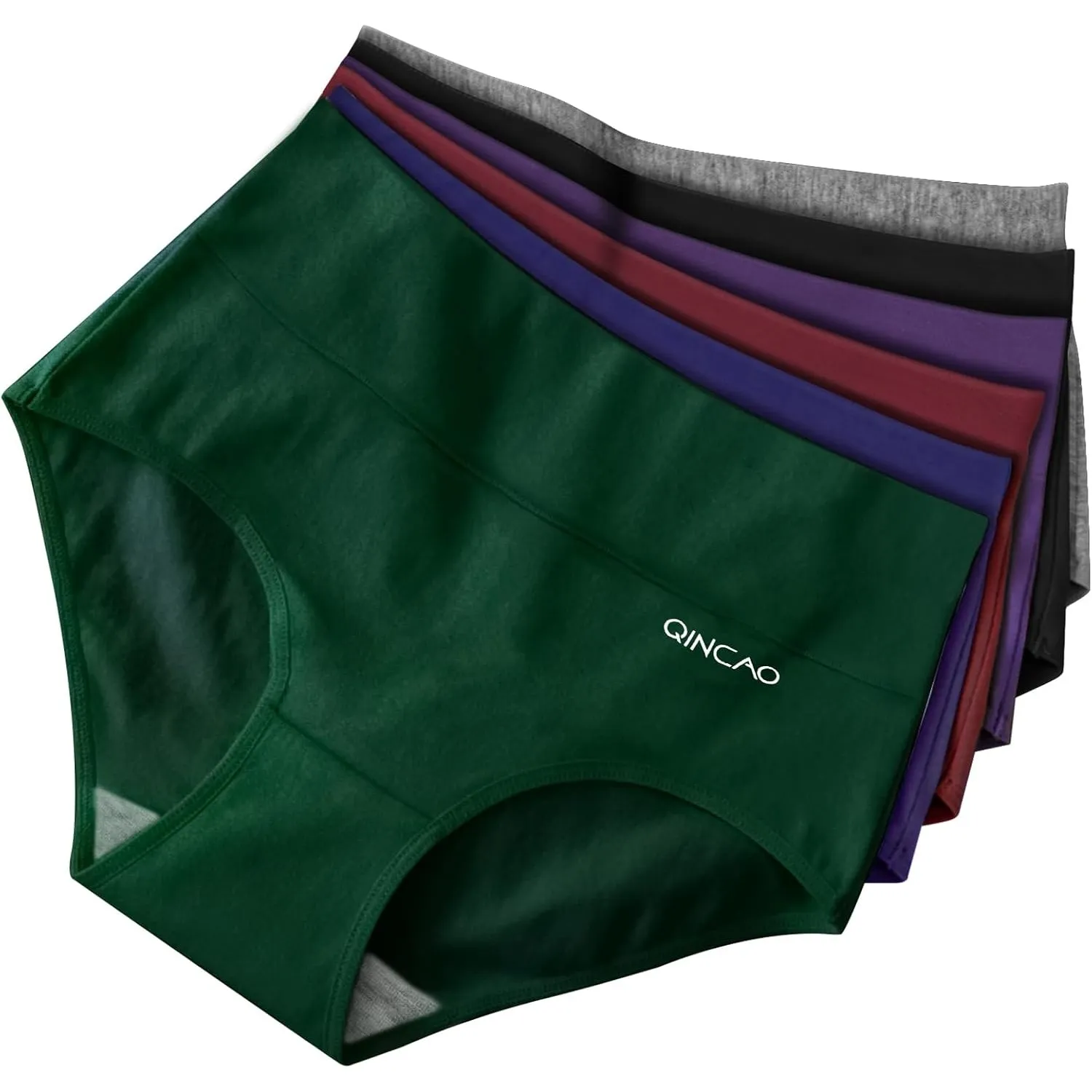 QINCAO Unterhosen Damen, Hohe Taille 6er Pack aus Baumwolle,Atmungsaktiv | Damenslips Baumwolle Mehrpack, Bequem und At…