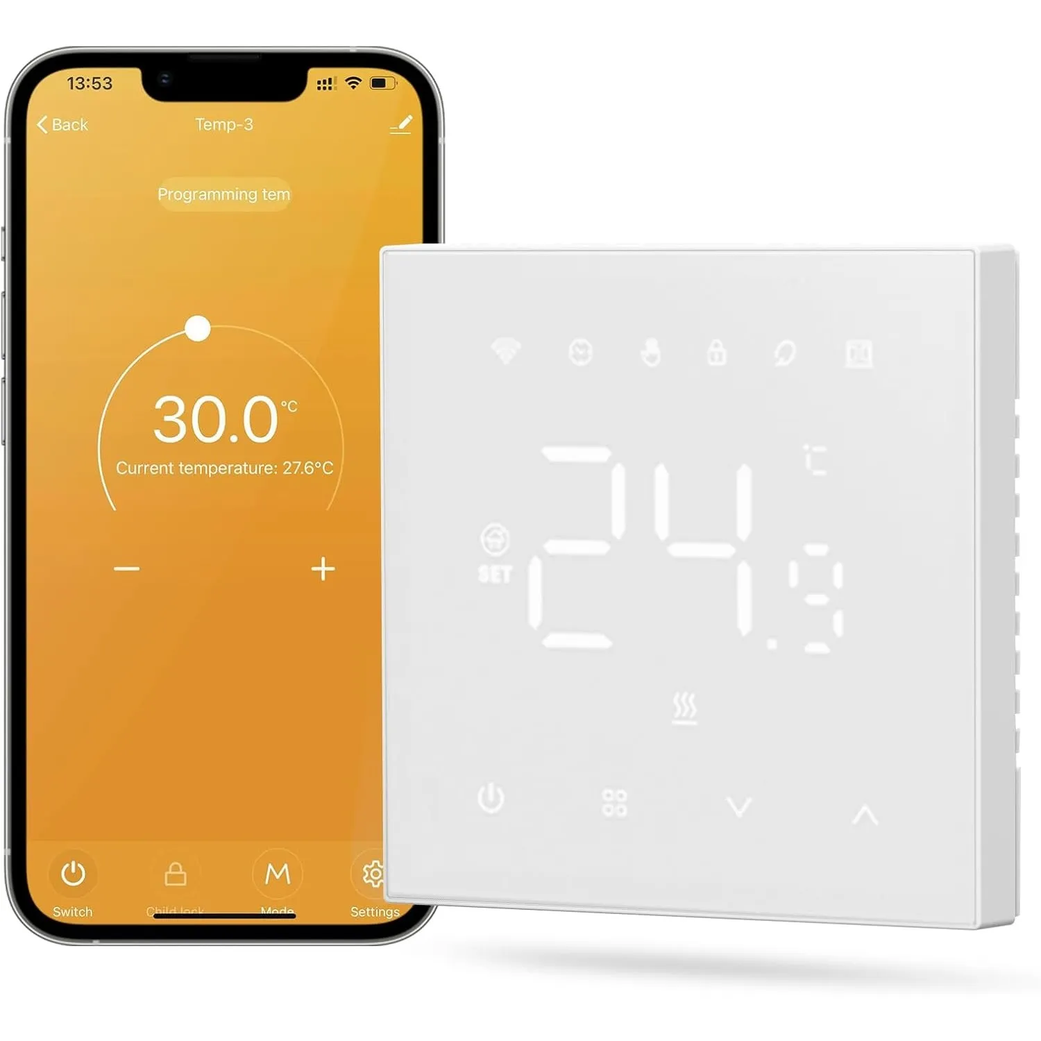 MIUCDA Smart Thermostat Fussbodenheizung Wasser, Tuya WiFi Heizungsthermostat Smart Digital Raumthermostat Kompatibel m…