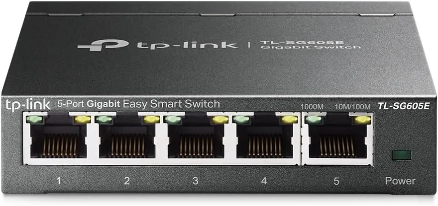 TP-Link TL-SG605E 5-Ports Gigabit Easy Smart Managed Netzwerk Switch (Plug-and-Play, Metallgehäuse, QoS, IGMP-Snooping,…